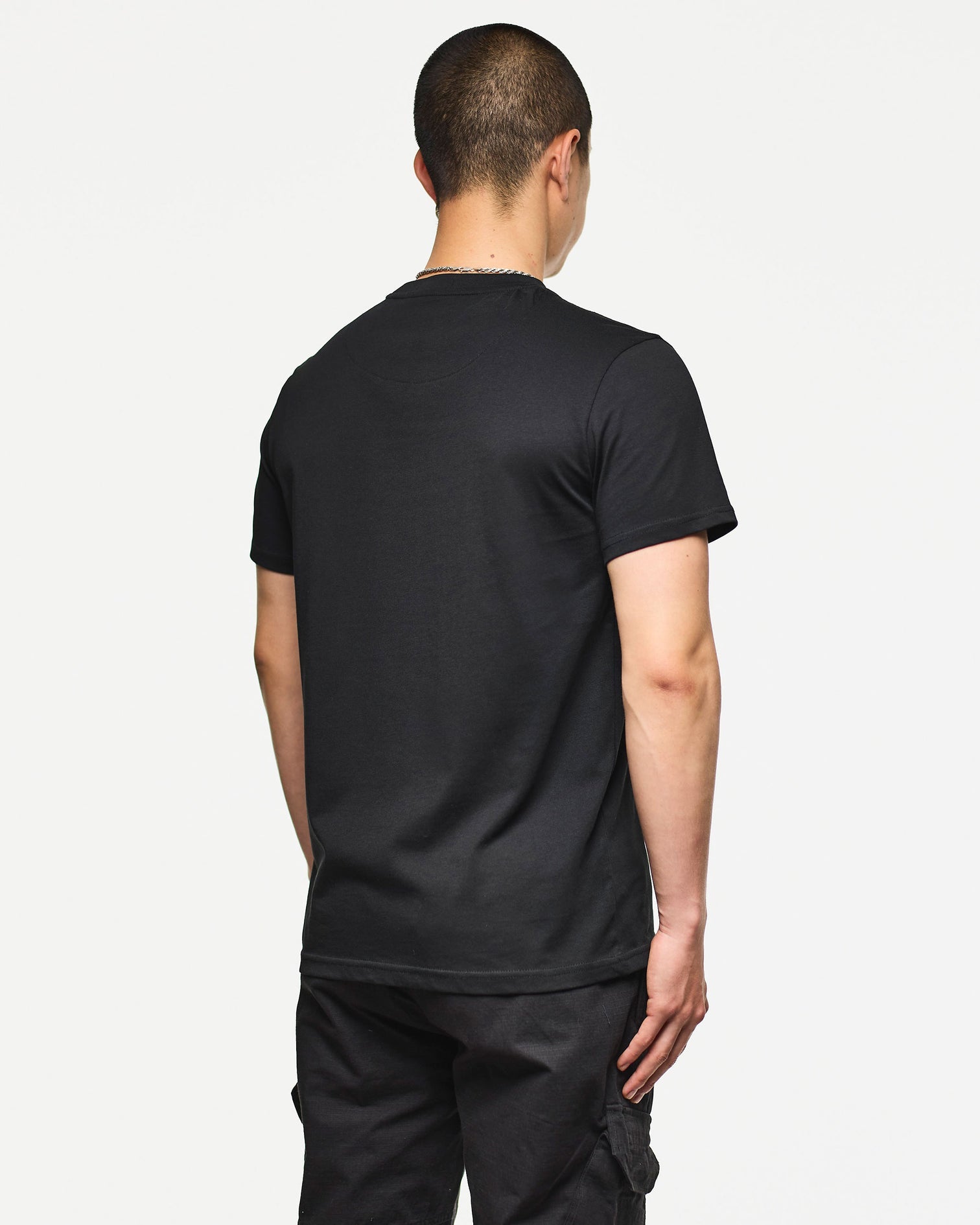 Weekend Offender Cooder Panelled Mid House Check T-Shirt - Black
