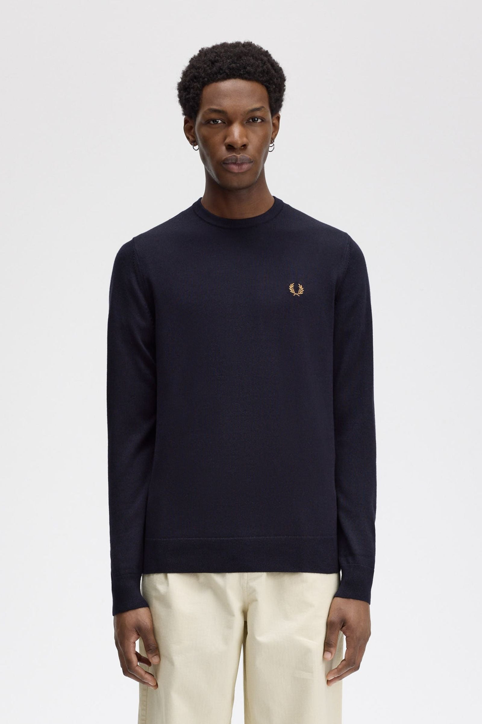 Fred Perry Classic Crew Neck Jumper - Navy