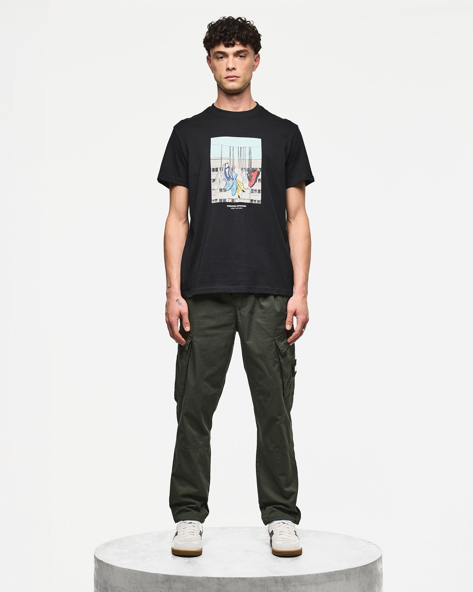 Weekend Offender Battle Lines Graphic T-Shirt - Black