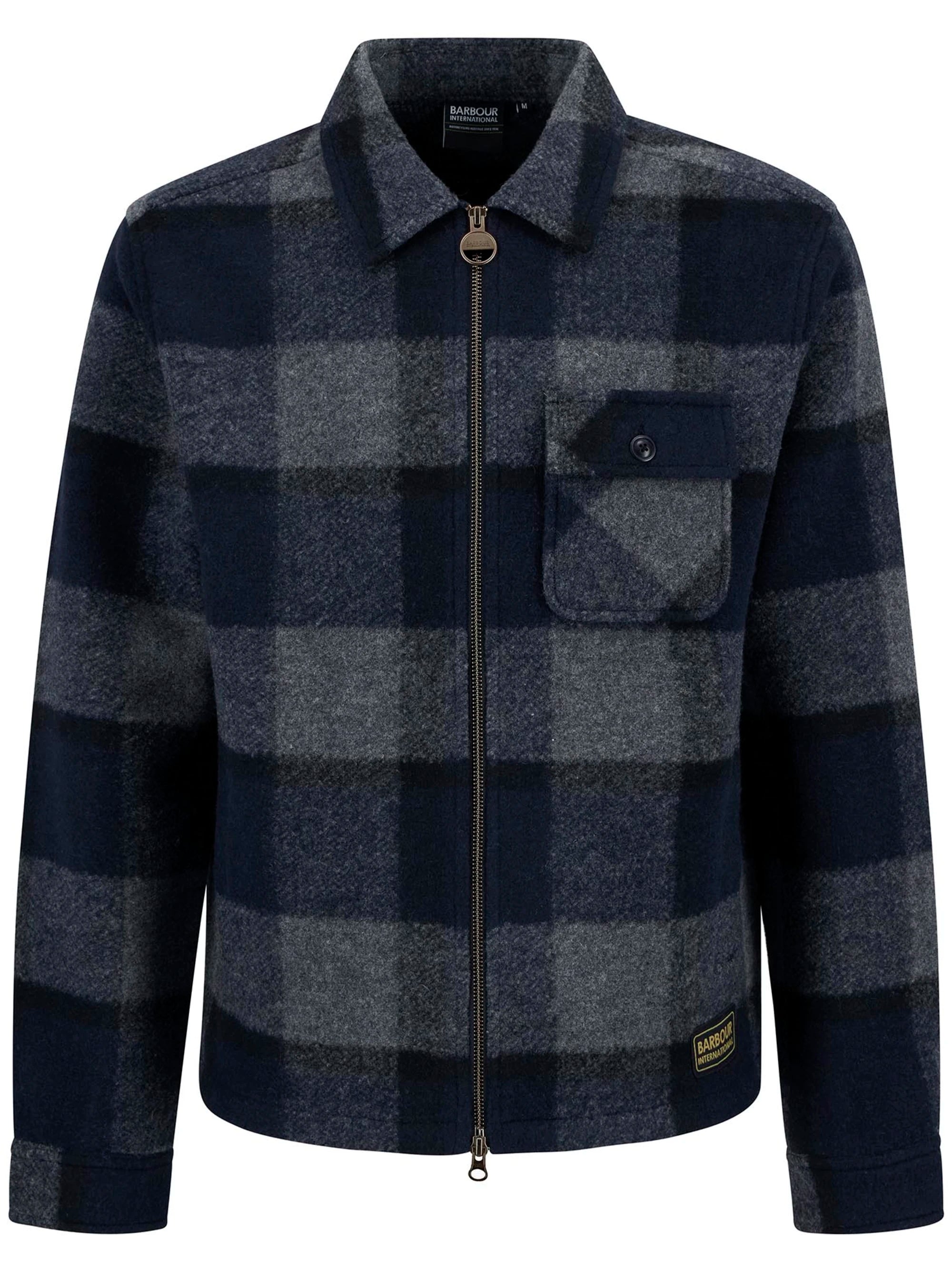 Barbour Hailwood Tartan Fleece Overshirt - Navy