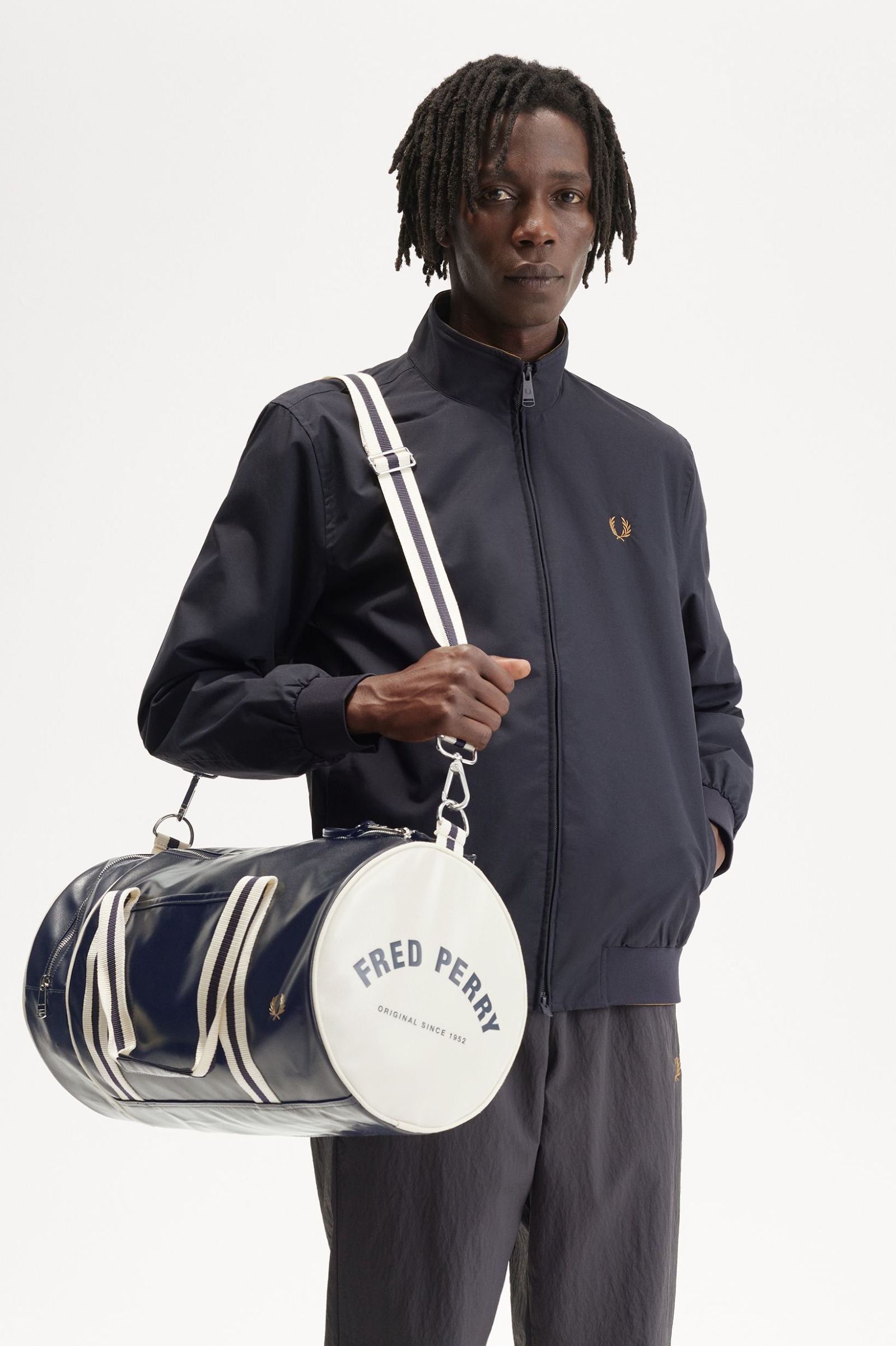 Fred Perry Classic Barrel Bag - Carbon Blue