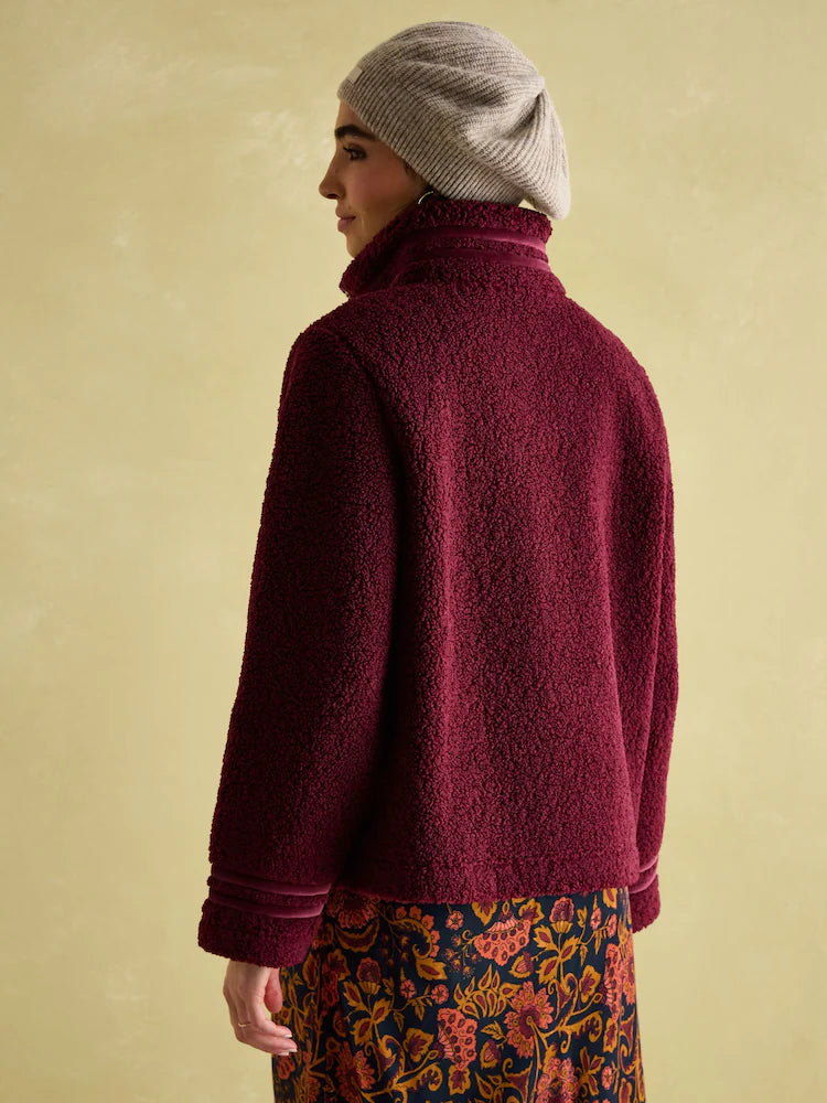 Joules Fleur Red Fleece Jacket