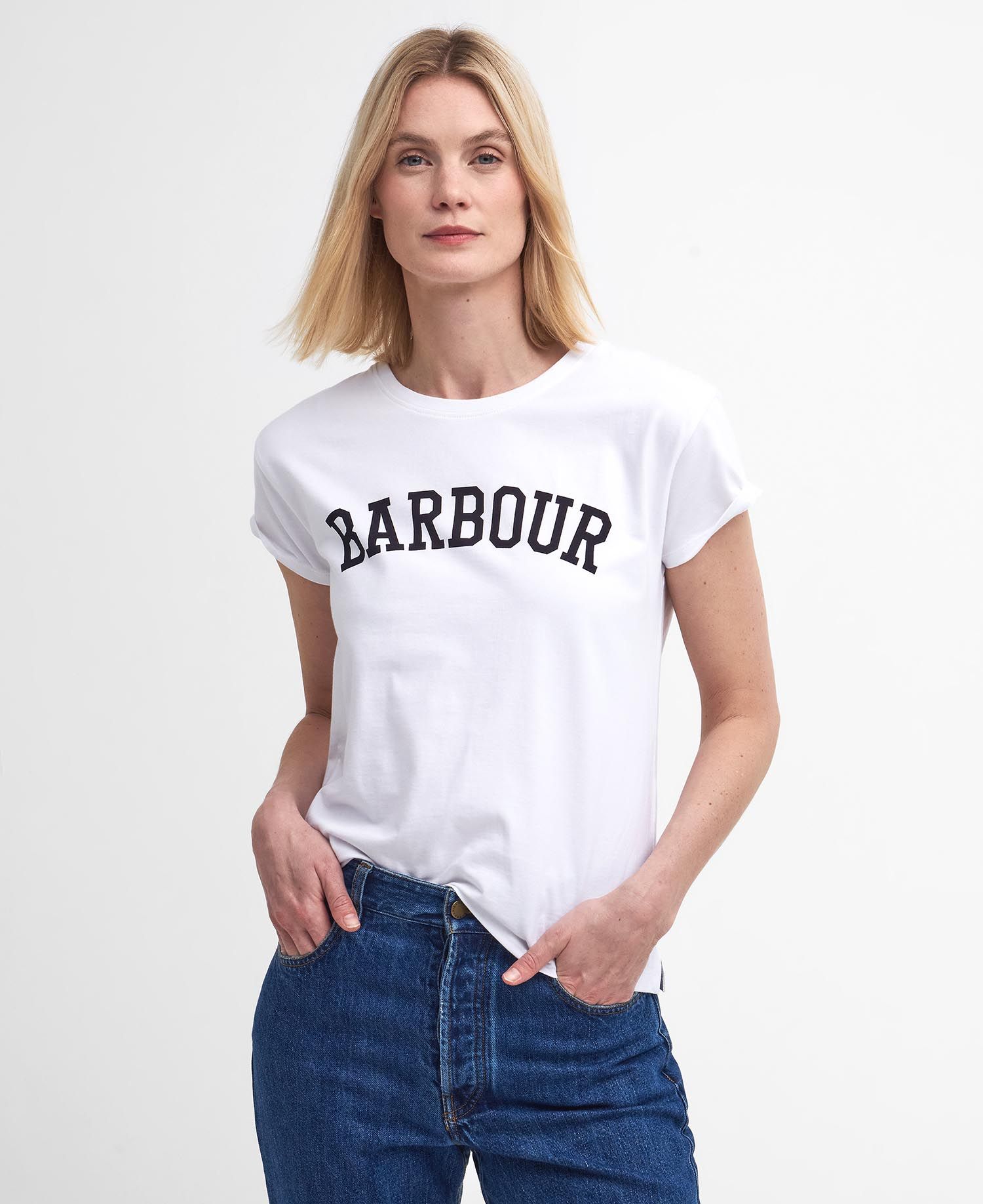 Barbour Northumberland Classic T-Shirt - White/Navy