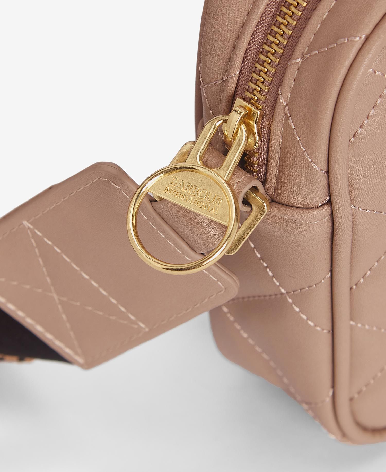 Barbour International Quilted Sloane Crossbody Bag - Camel