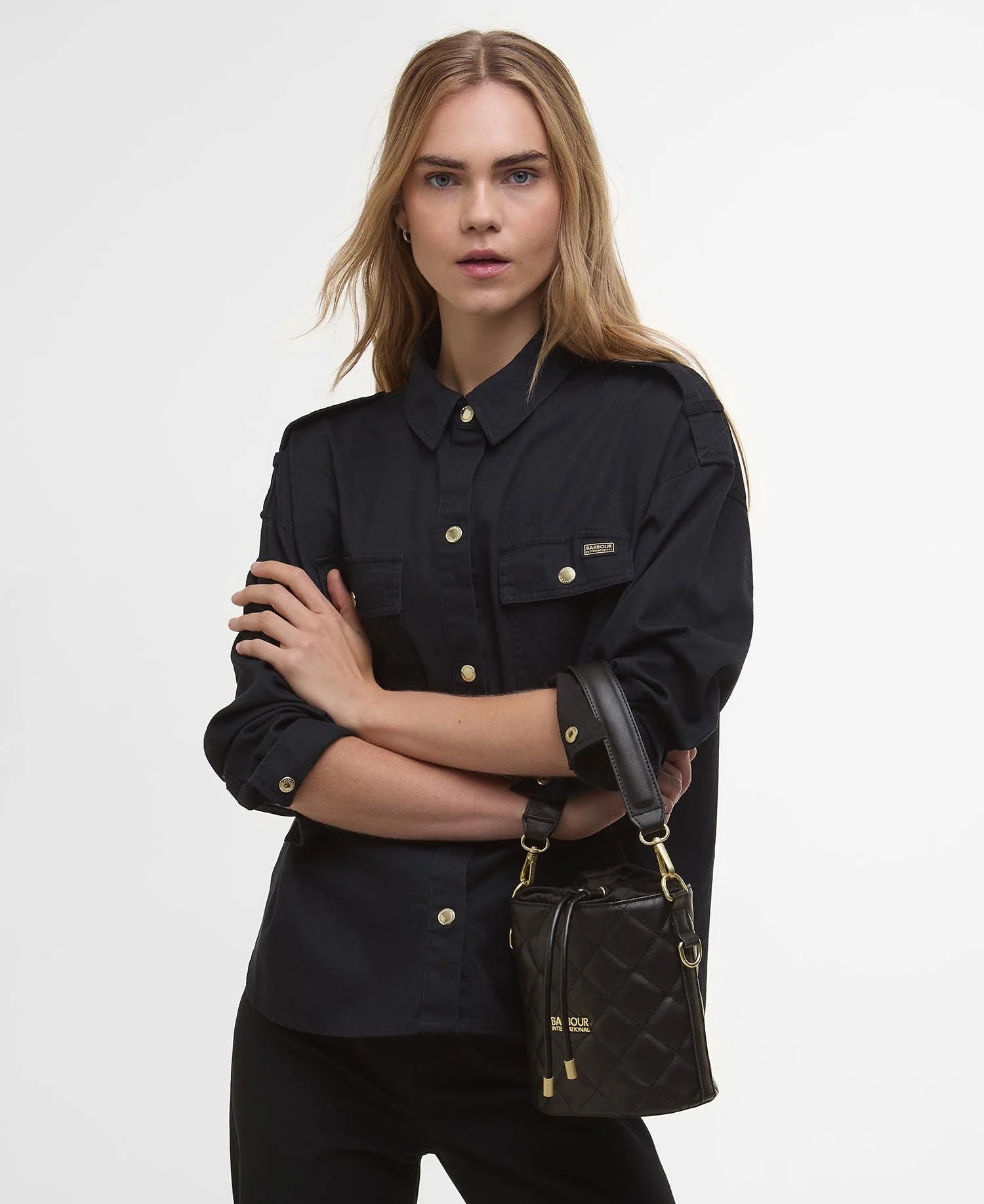 Barbour International Quilted Balham Bucket Tote Bag - Black