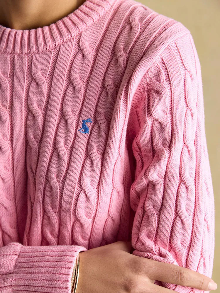 Joules Classic Cable Knit Jumper - Pink