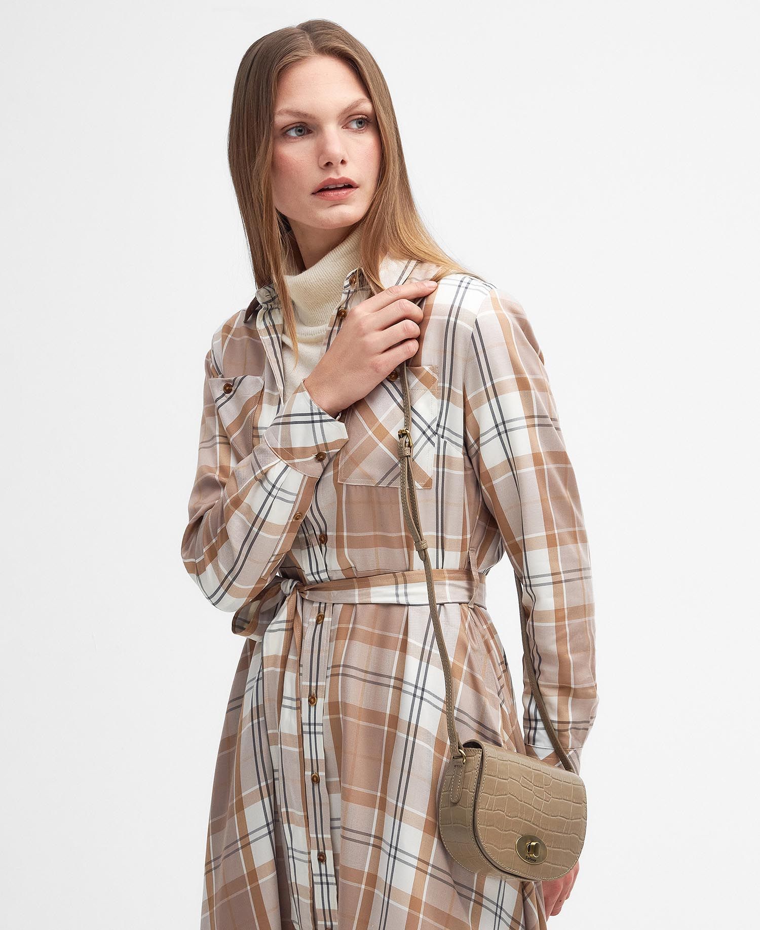 Barbour Eilein Leather Saddle Bag - Honey
