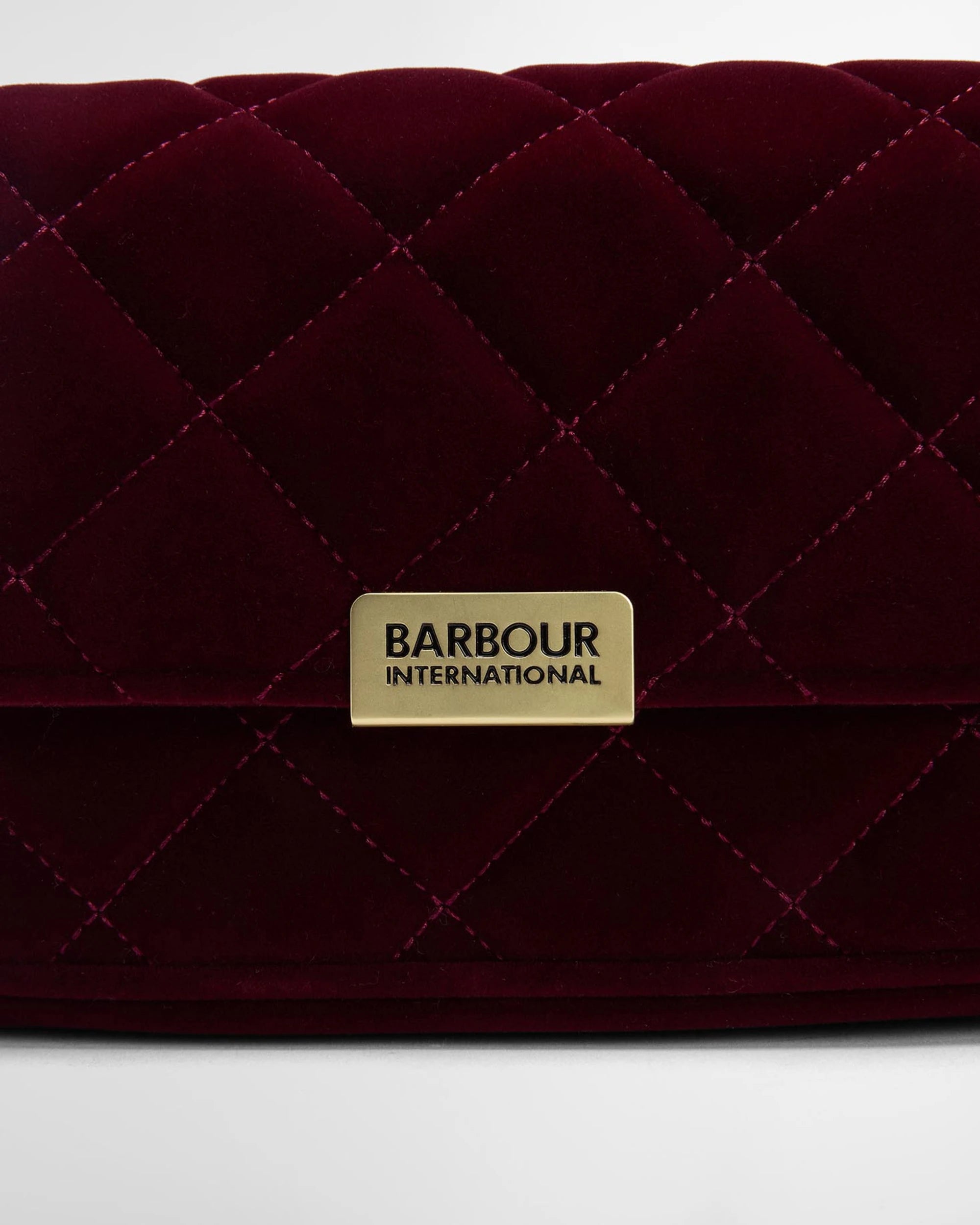 Barbour International Quilted Mini Soho Crossbody Bag - Velvet Burgundy