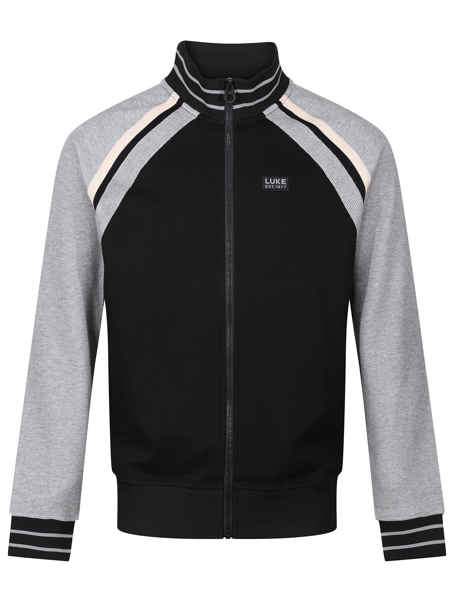 Luke Malone Zip Through Sweat - Black