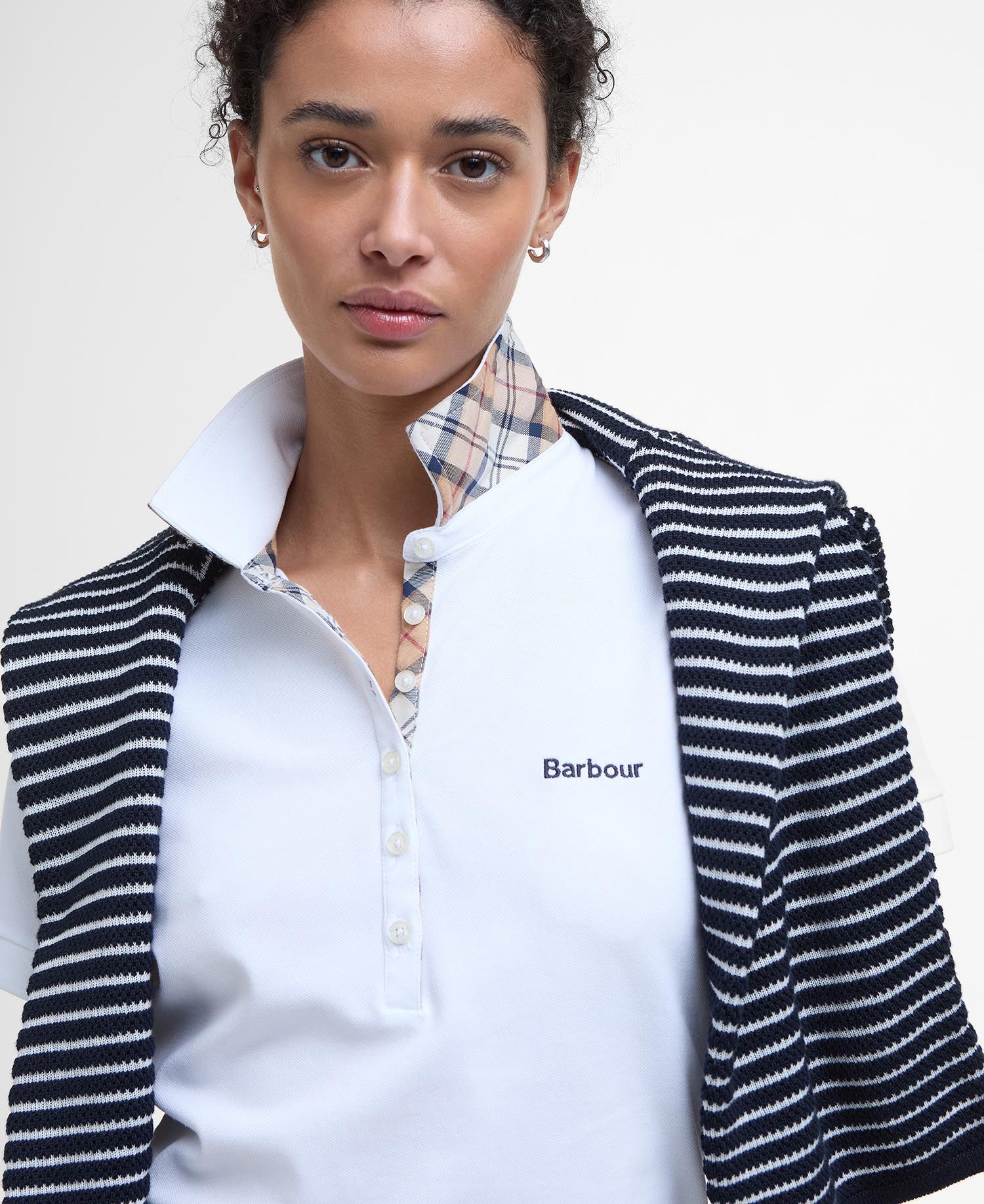 Barbour Portsdown Polo Shirt - White/Hessian