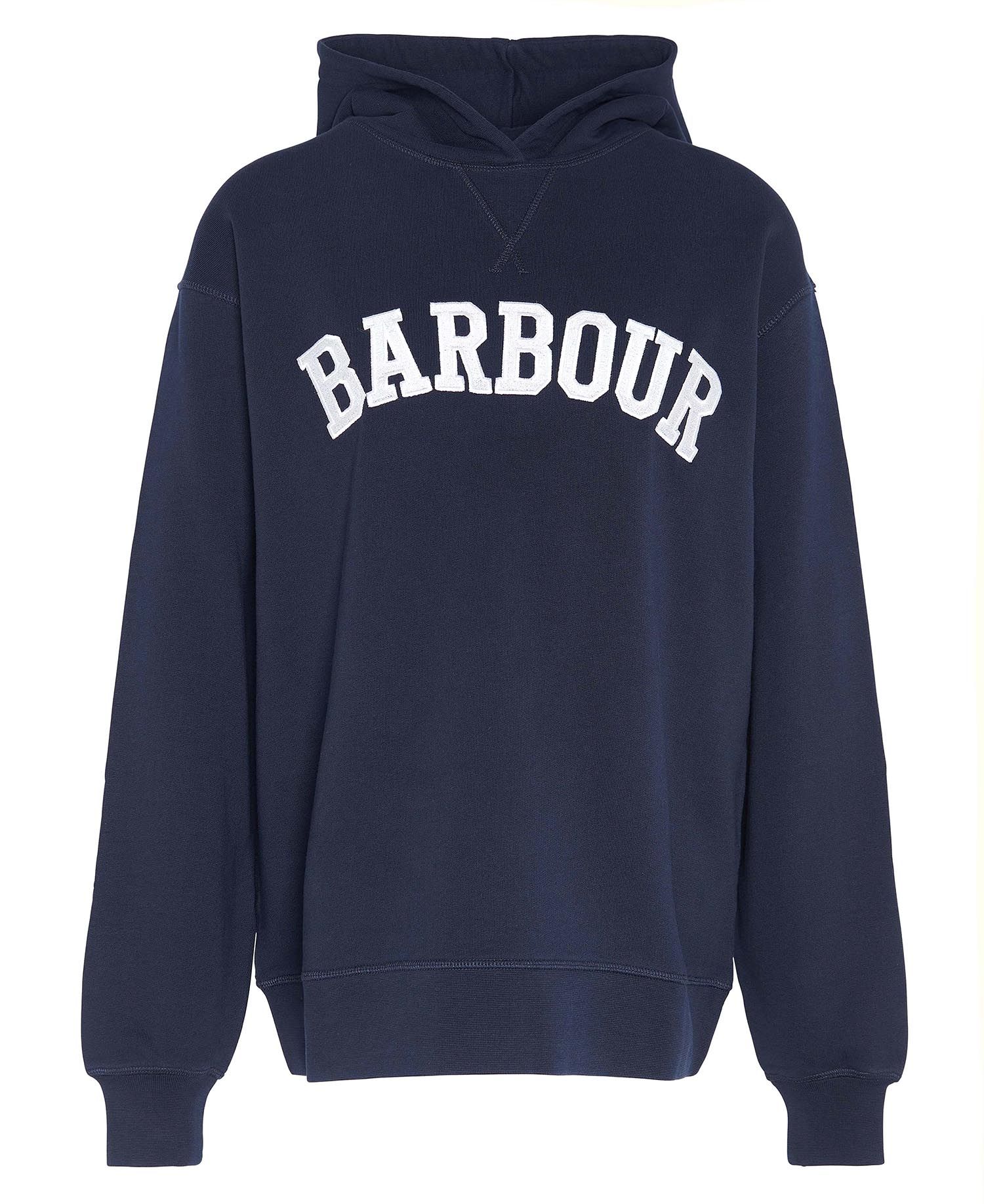 Barbour Northumberland Hoodie - Navy/White
