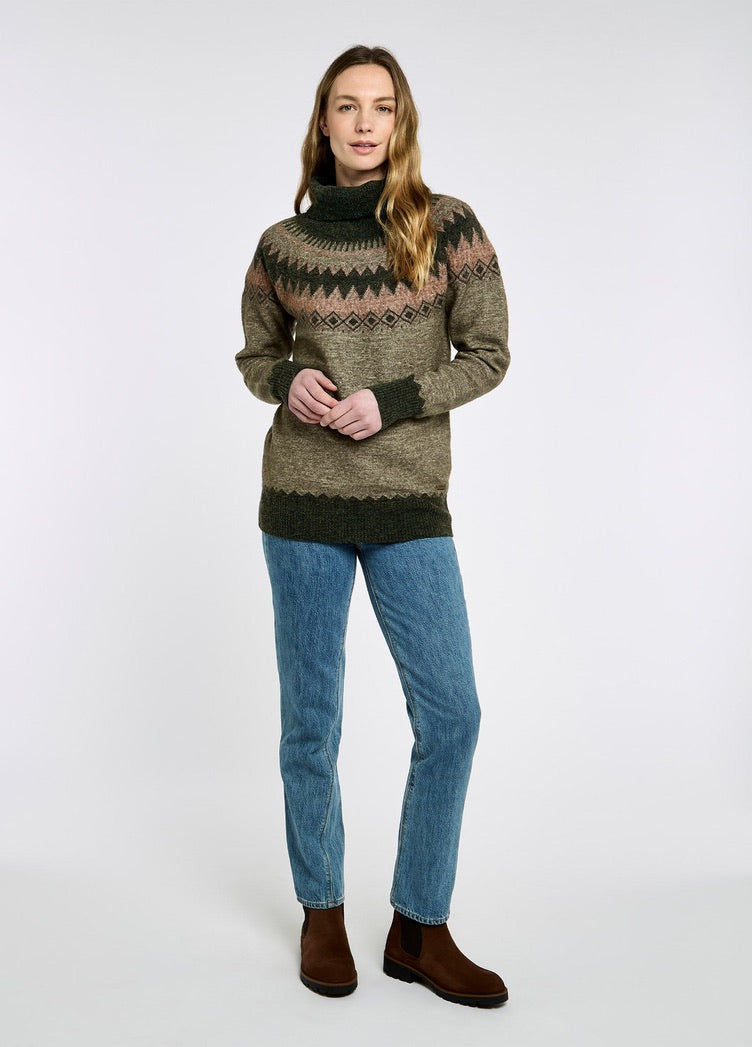 Dubarry Devlin Women's Fair Isle pattern sweater - Olive Multi