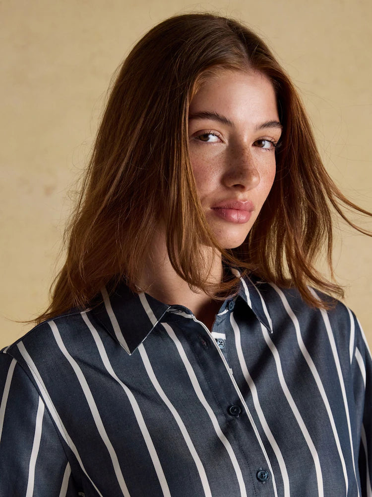 Joules Claudia Navy Stripe Shirt