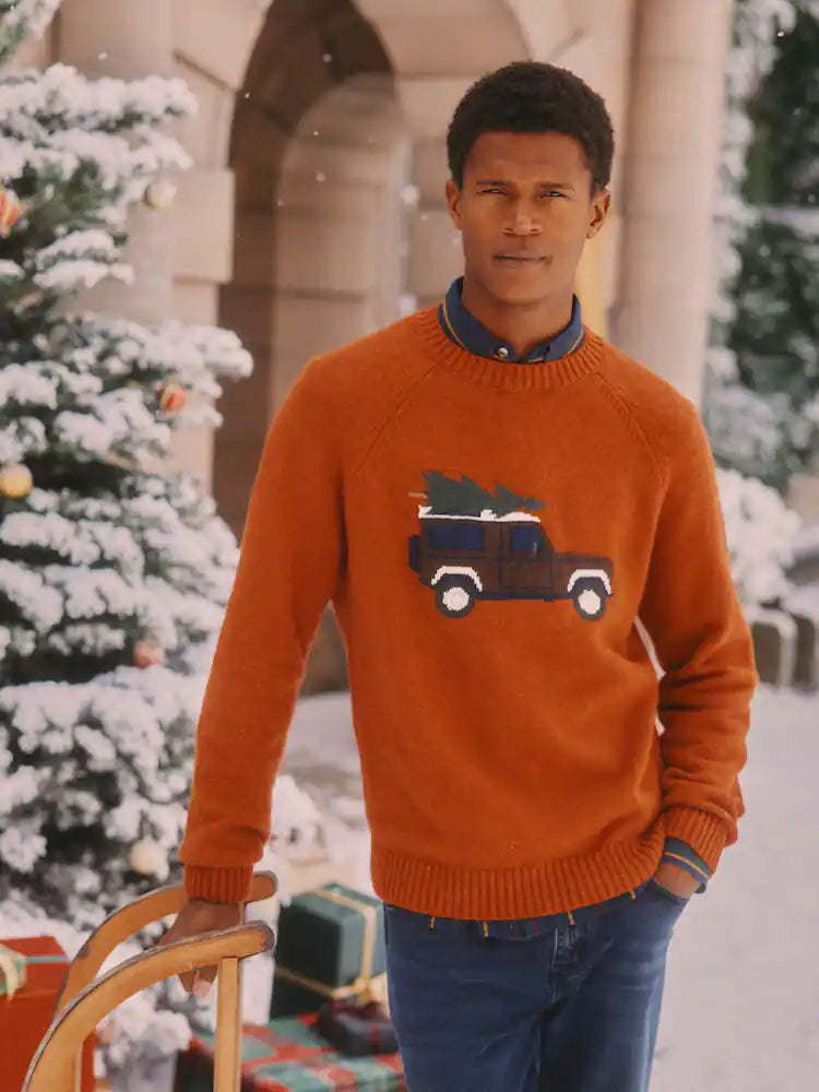 Joules Offroad Orange Crew Neck Jumper