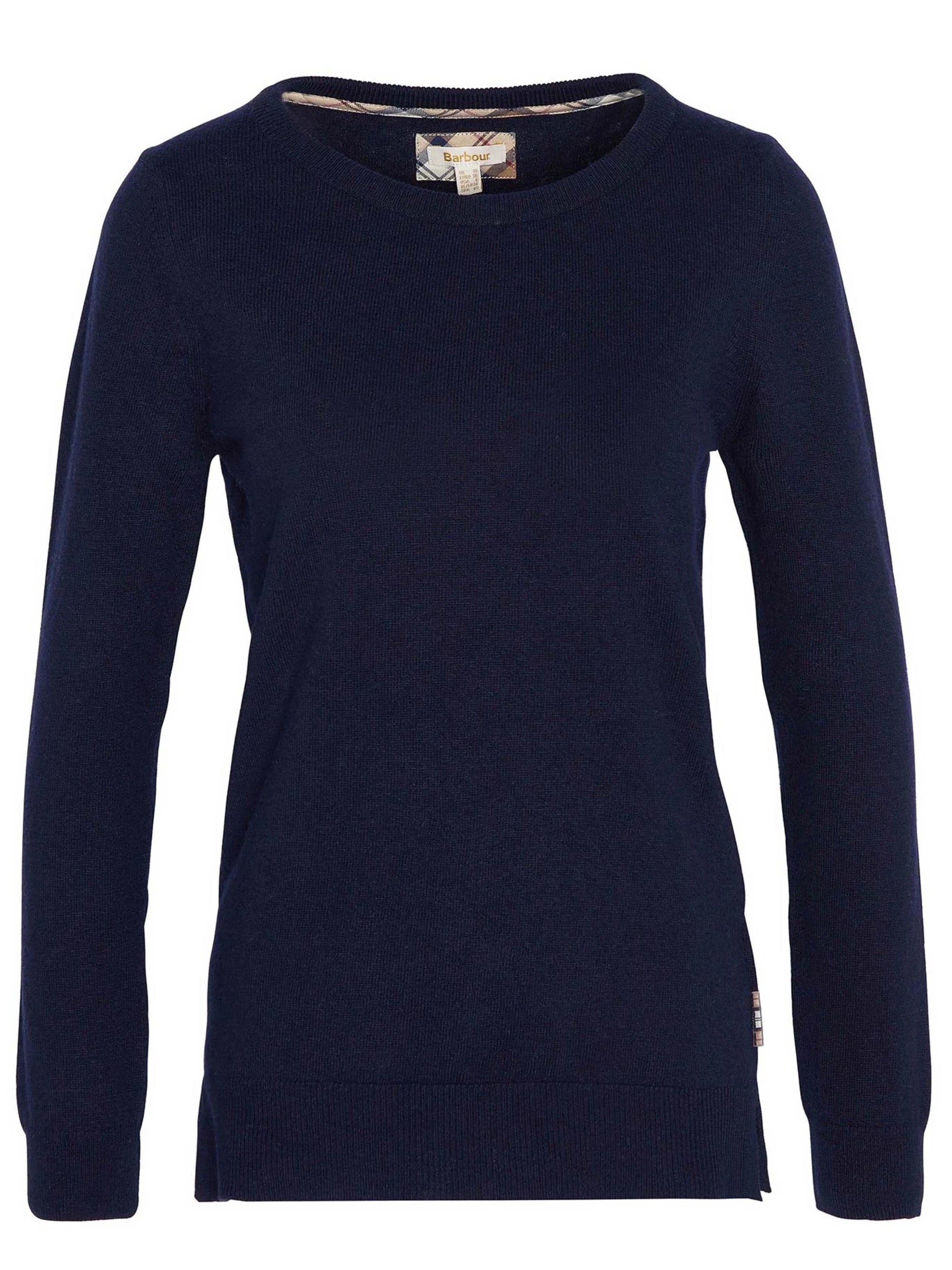 Barbour Pendle Crew Neck Jumper - Navy/Hessian Tartan