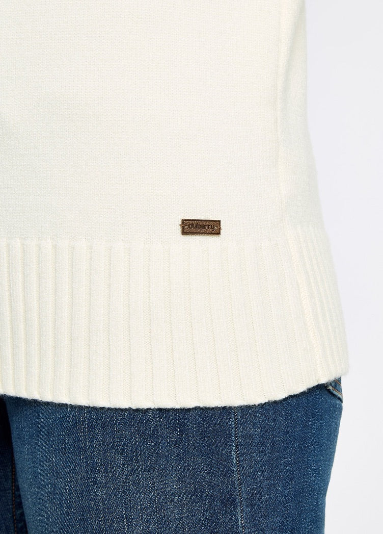 Dubarry MarkhamZip Neck Sweater - Chalk