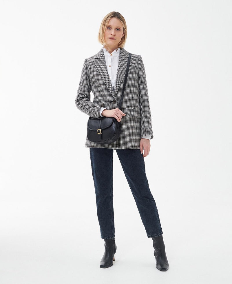 Barbour Laire Medium Leather Saddle Bag - Black