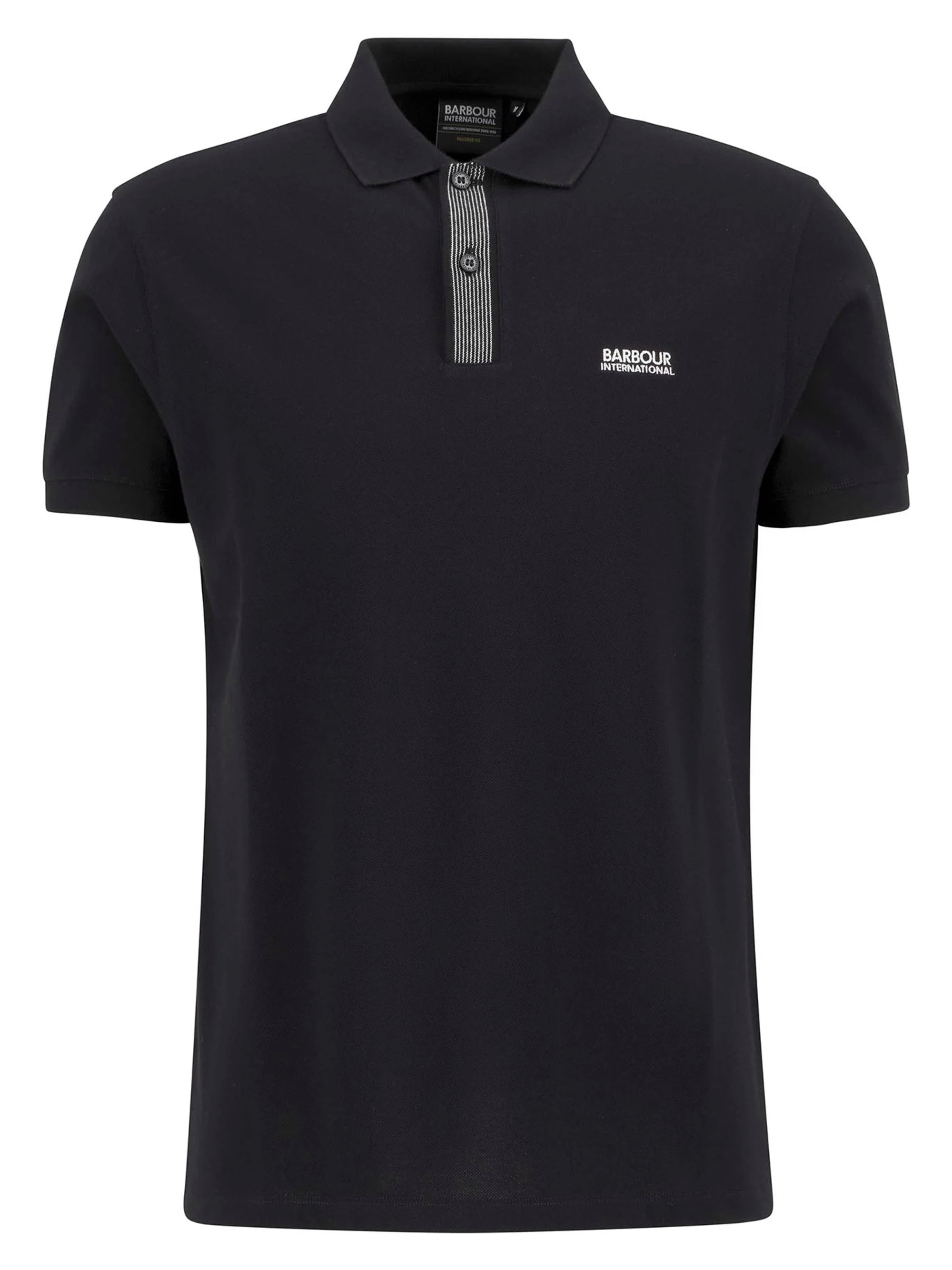 Barbour International Baynes Knit Placket Polo Shirt - Black