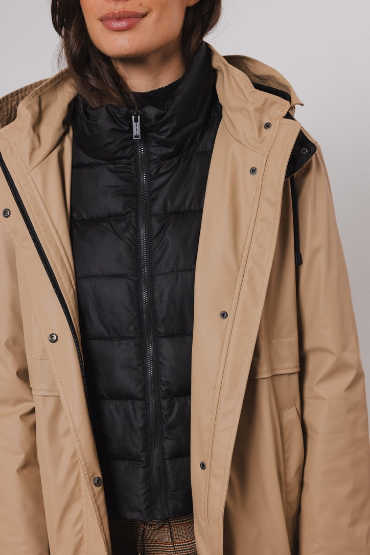 Rino & Pelle Danita Long Raincoat with Detachable Innerjacket - Sand