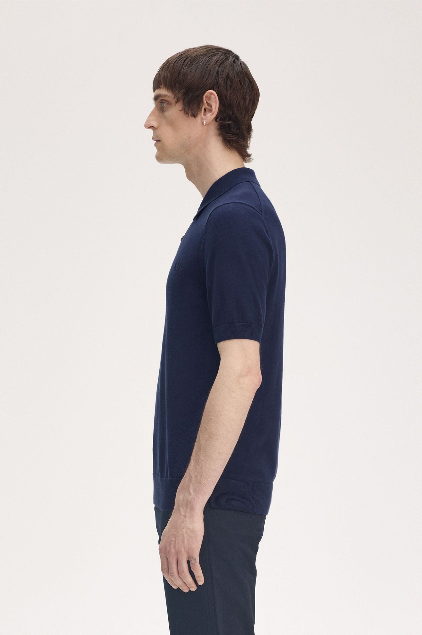 Fred Perry Cotton Knitted Shirt - Tennis Blue