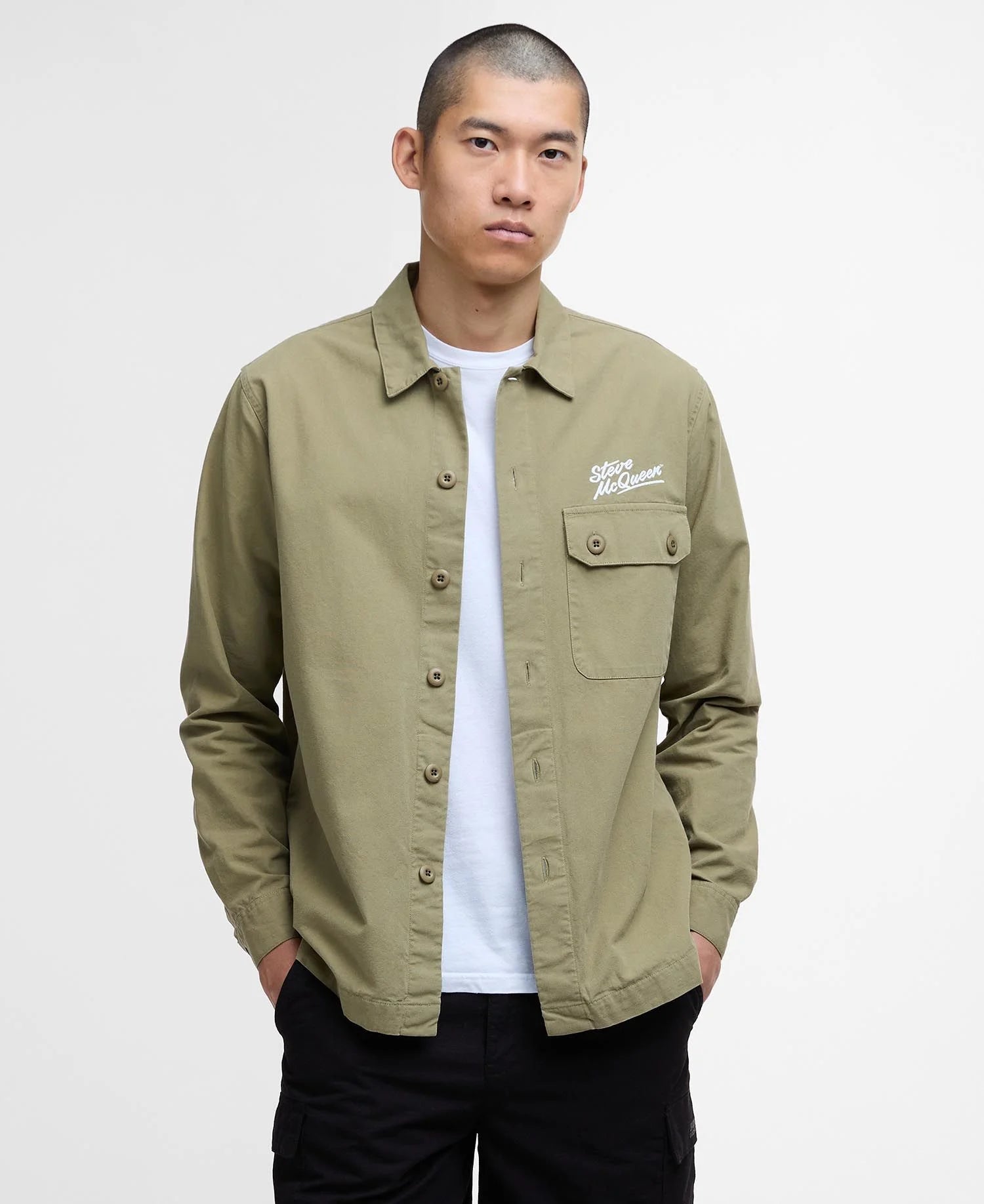 Barbour International SMQ Morand Overshirt - Bleached Olive
