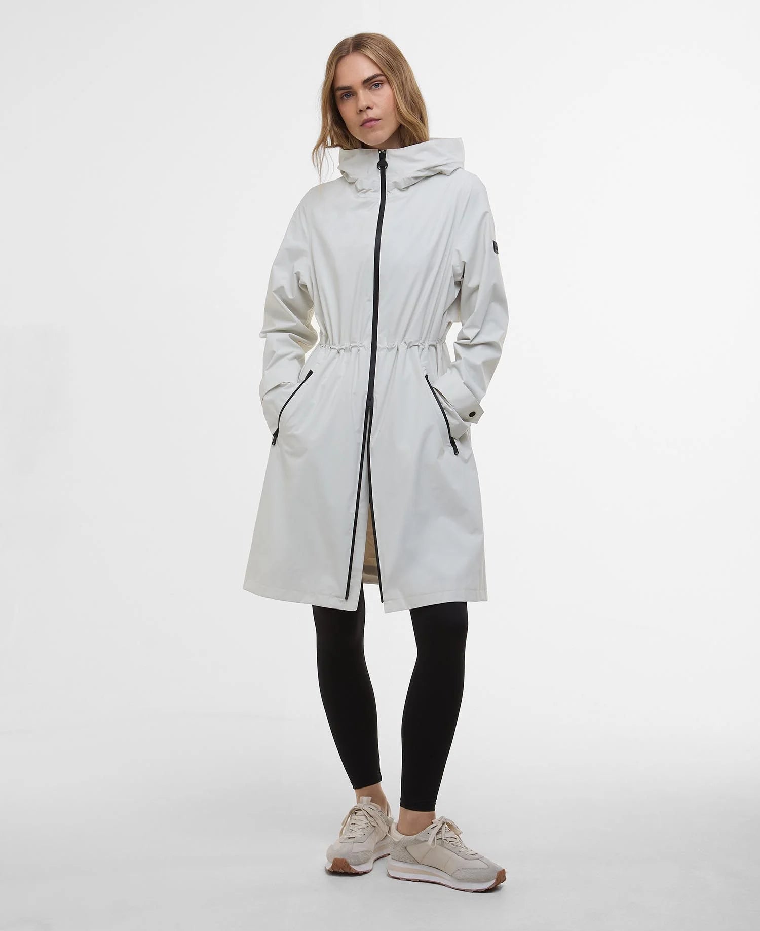 Barbour International Longline Kyra Waterproof Jacket - Silver Birch