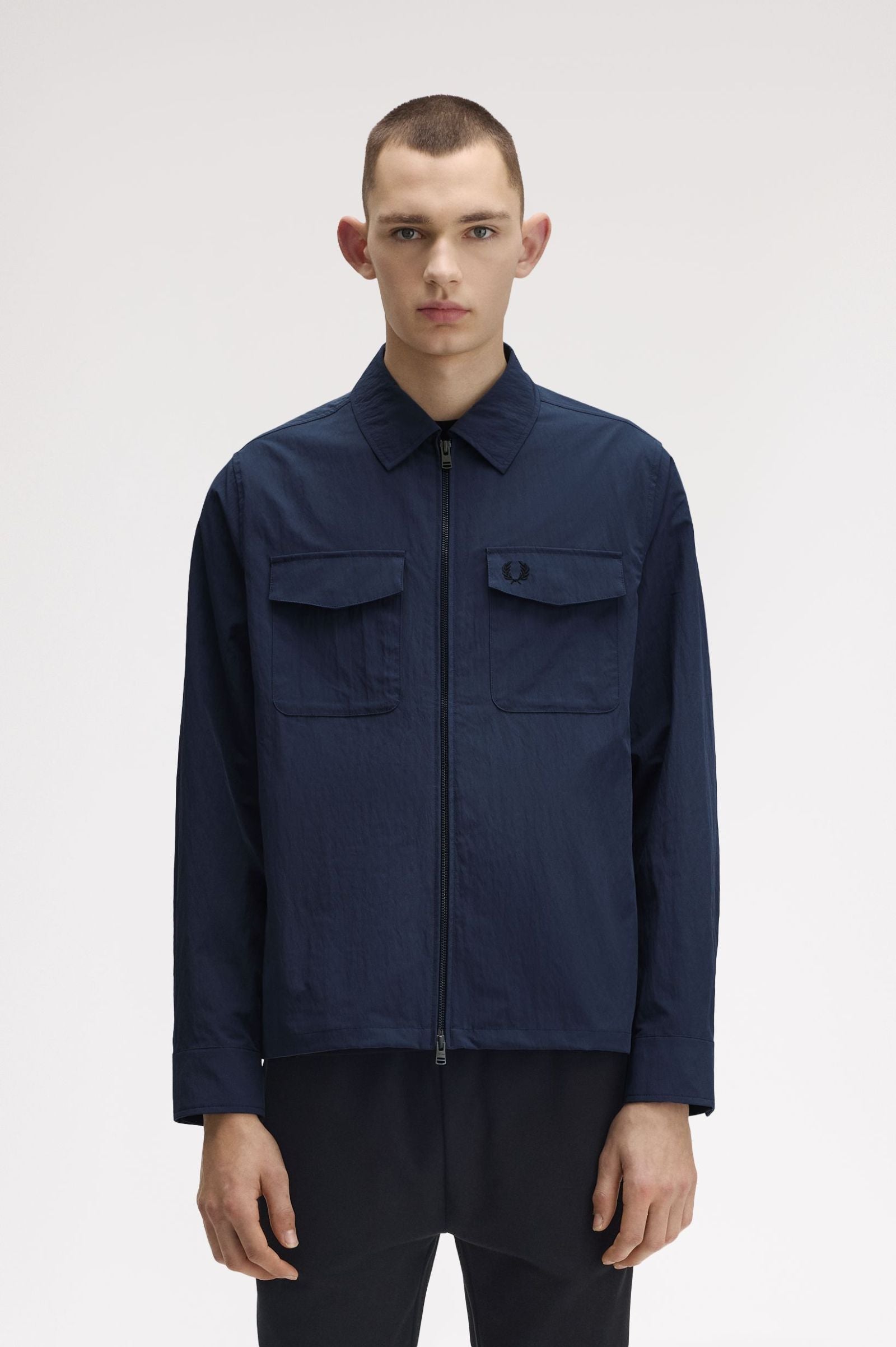 Fred Perry Zip Through Overshirt - Dark Airforce