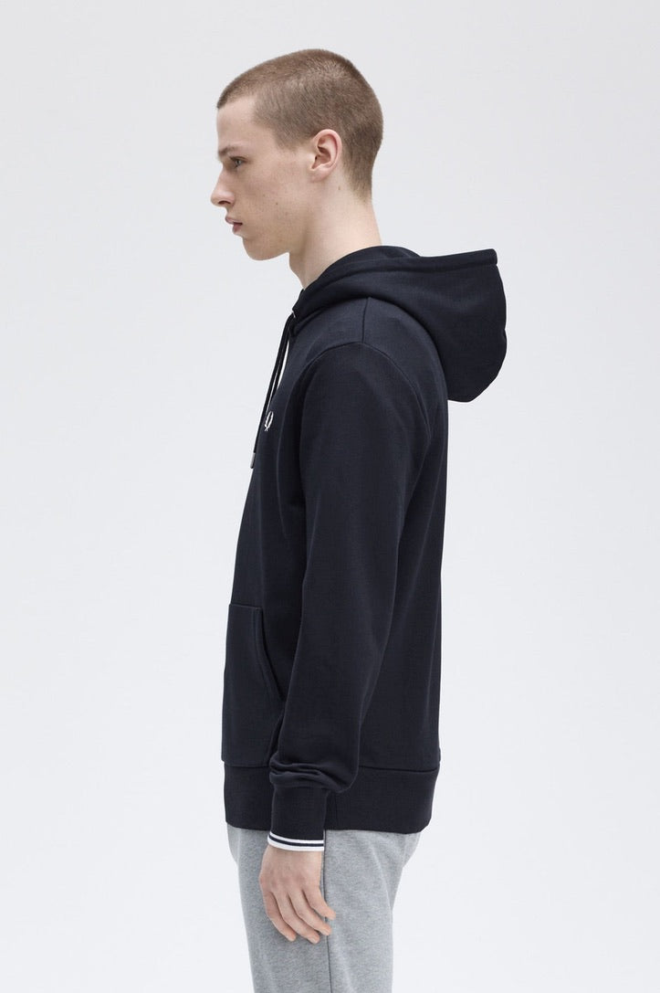 Fred Perry Tipped Hooded Sweatshirt - Navy
