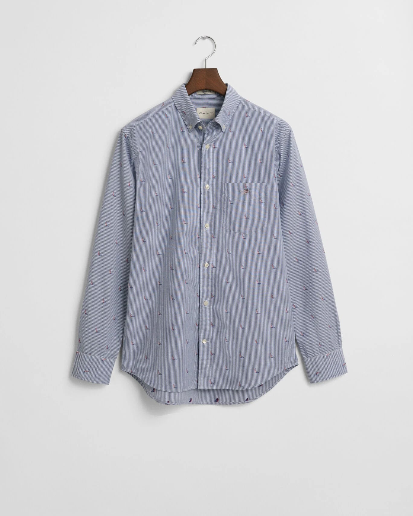 Gant Regular Fit Sailing Fil Coupe Shirt - College Blue