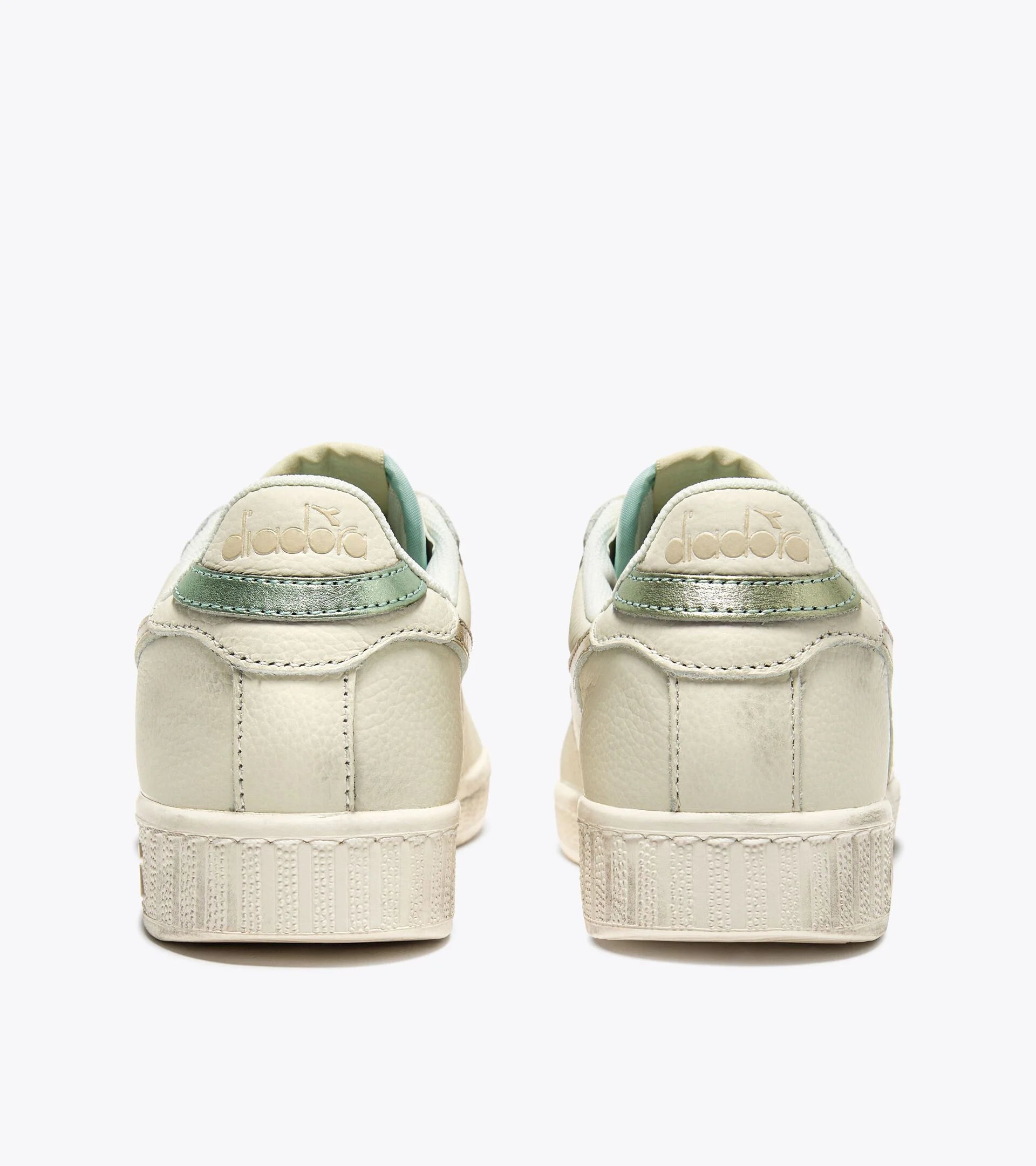 Diadora Game L Low Waxed Metal Trainers - White/Frozen Dew