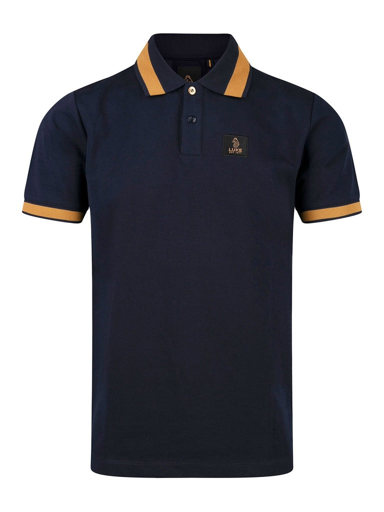 Luke 1977 Makati Detailed Polo Shirt - Navy Gold