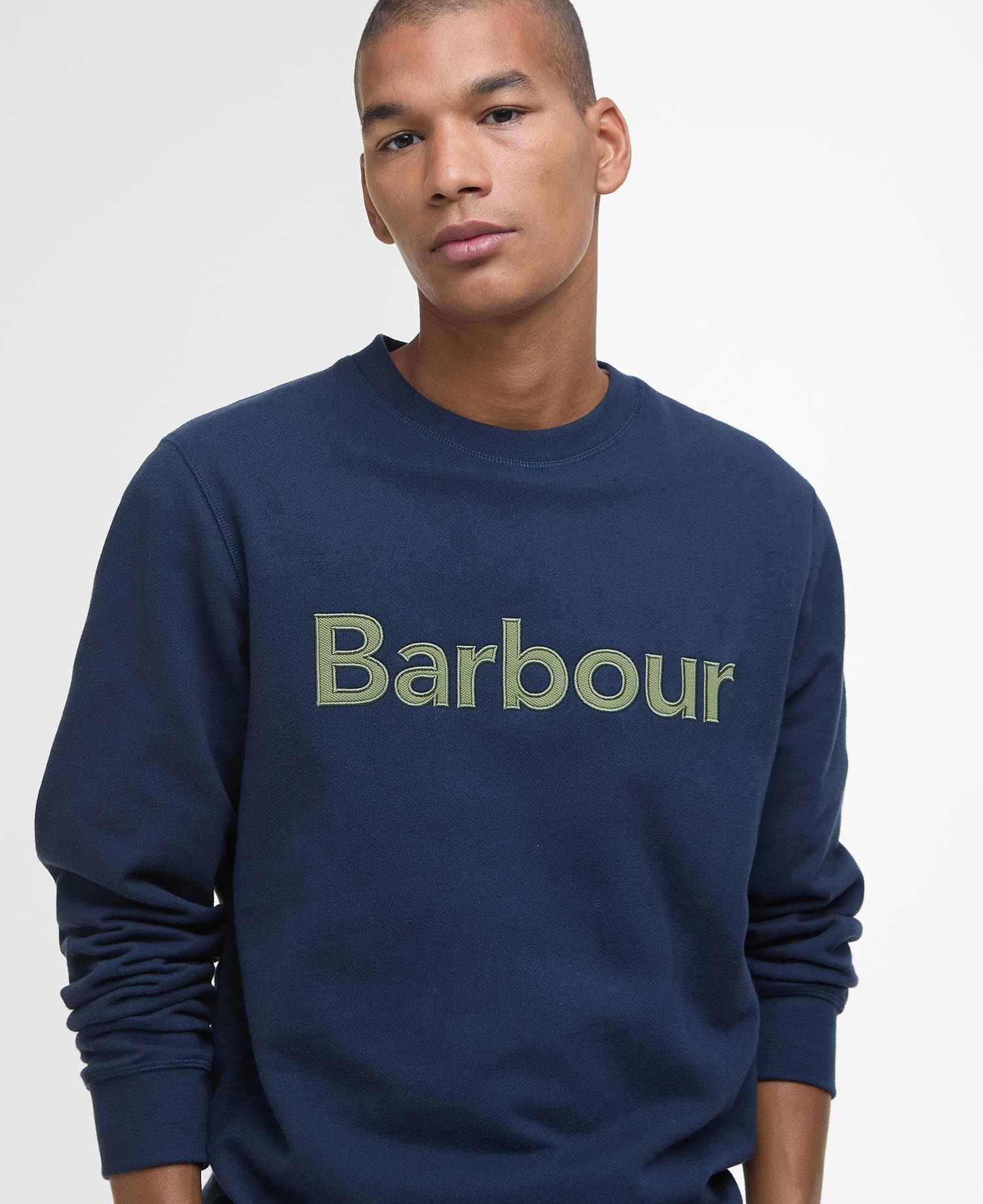 Barbour Pique Applique Crew Neck Sweatshirt - Navy