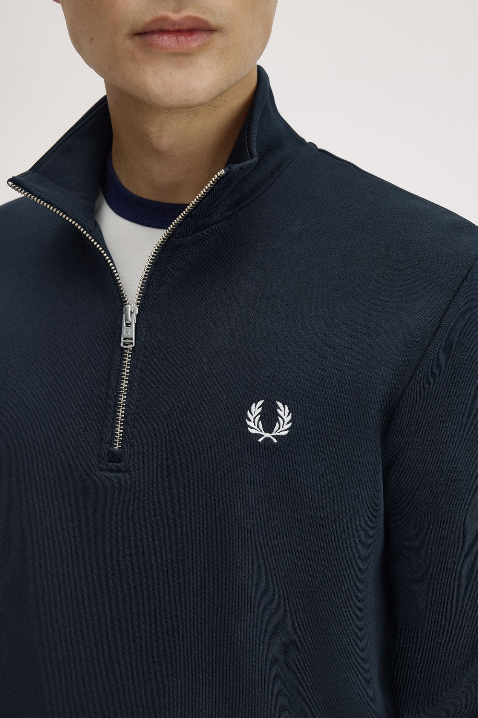 Fred Perry Half Zip Sweatshirt - Navy