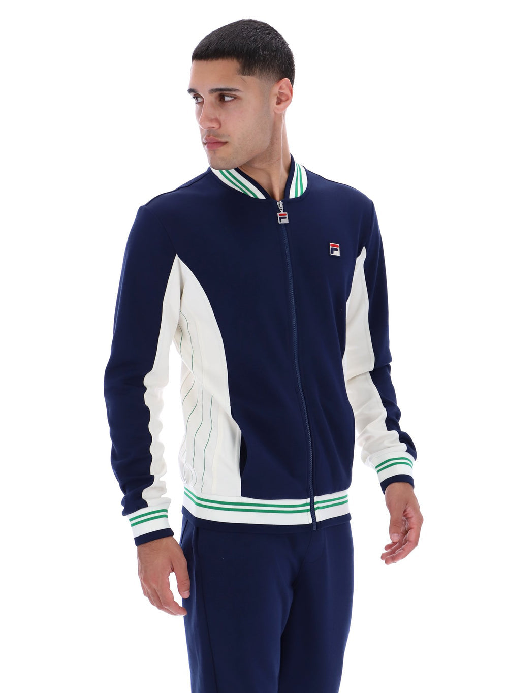 Fila Settanta Baseball Track Jacket - Fila Navy/Gardenia/Green