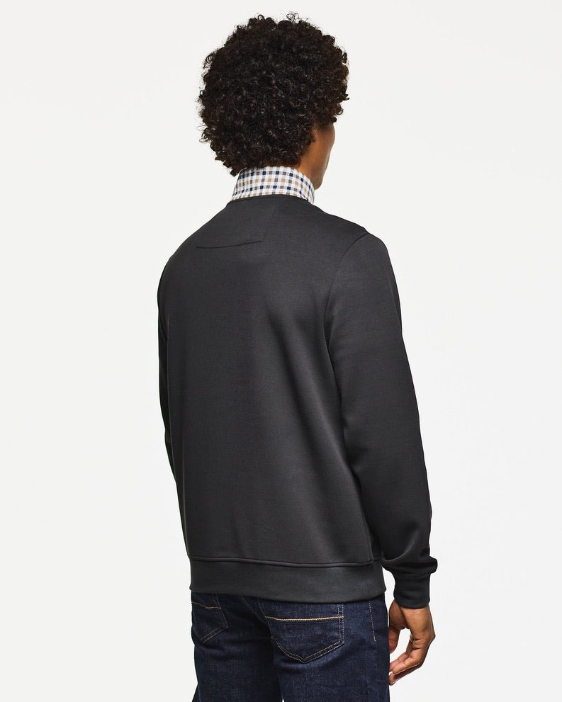 Weekend Offender Henson Jacquard Rib 1/4 Zip - Black