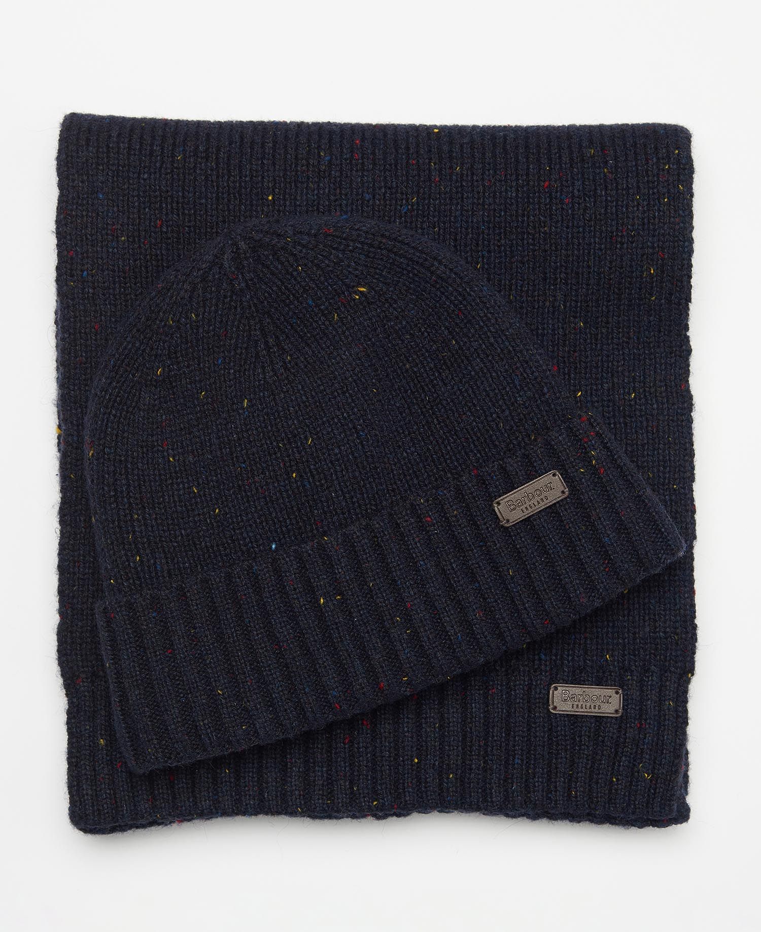 Barbour Carlton Fleck Beanie & Scarf Gift Set - Black