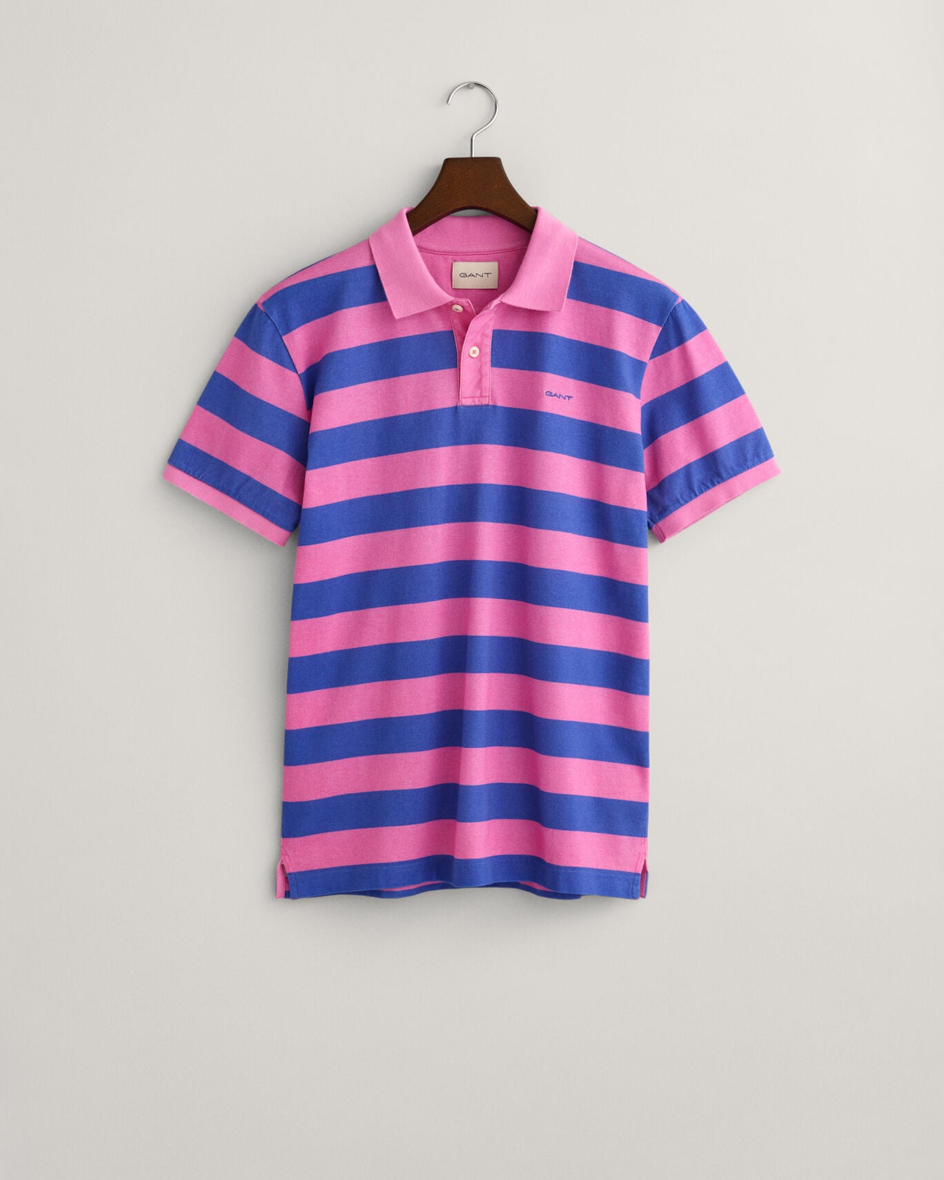Gant Heavy Washed Striped Polo Shirt - Clear Pink