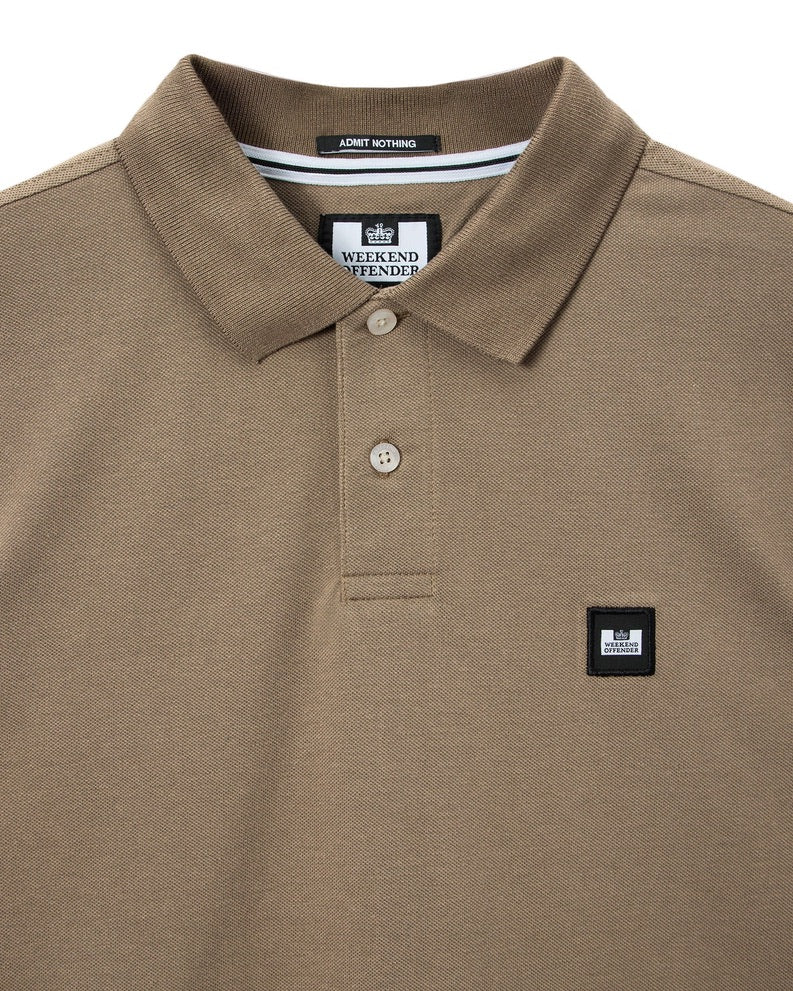 Weekend Offender Caneiros Badge Polo Shirt - Tobacco
