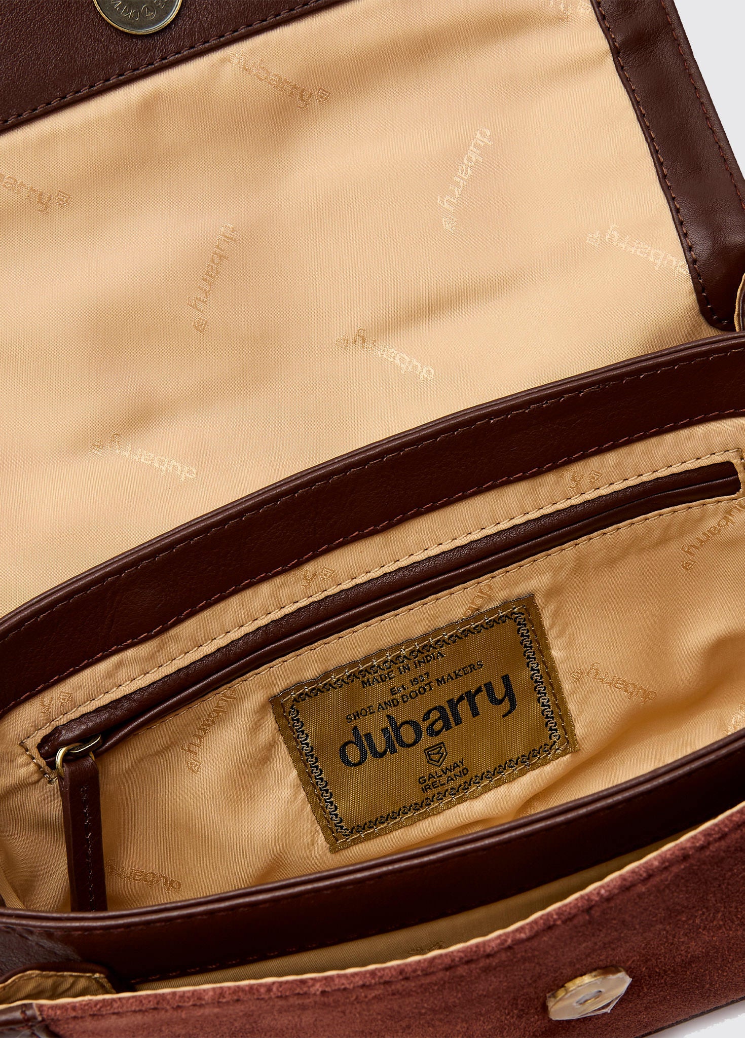 Dubarry Eadestown Structured handbag in suede and leather - Cedar