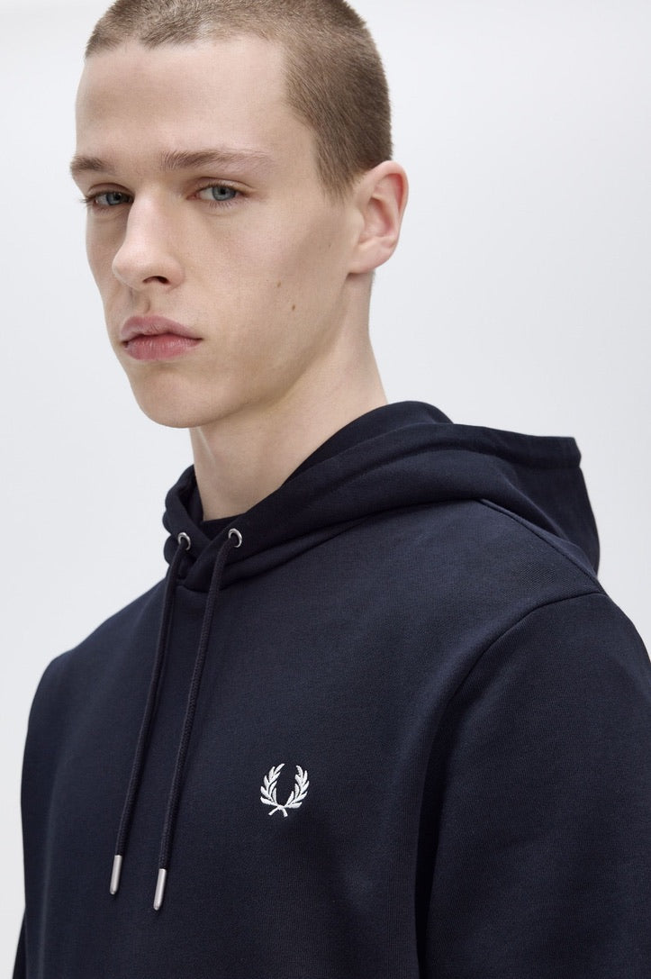 Fred Perry Tipped Hooded Sweatshirt - Navy