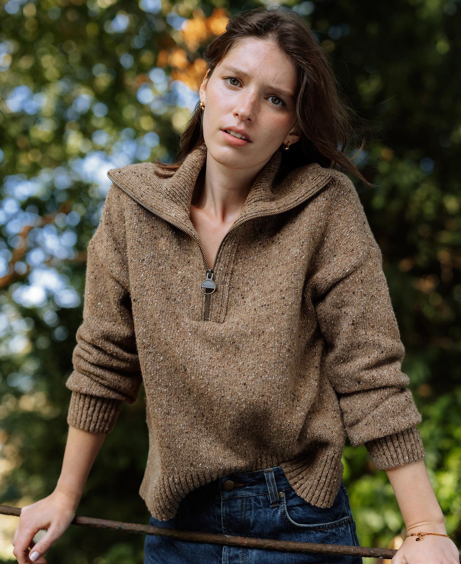 Barbour Lavensdale Half Zip Jumper - Honey