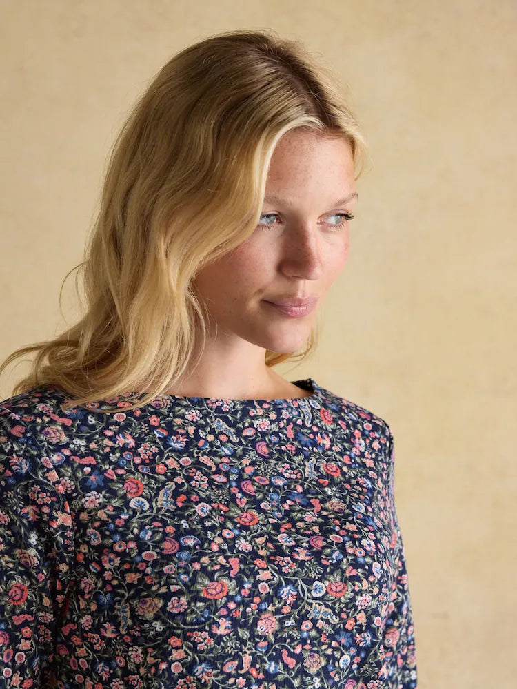 Joules Harbour Multi Boat Neck Printed Top - Ditsy