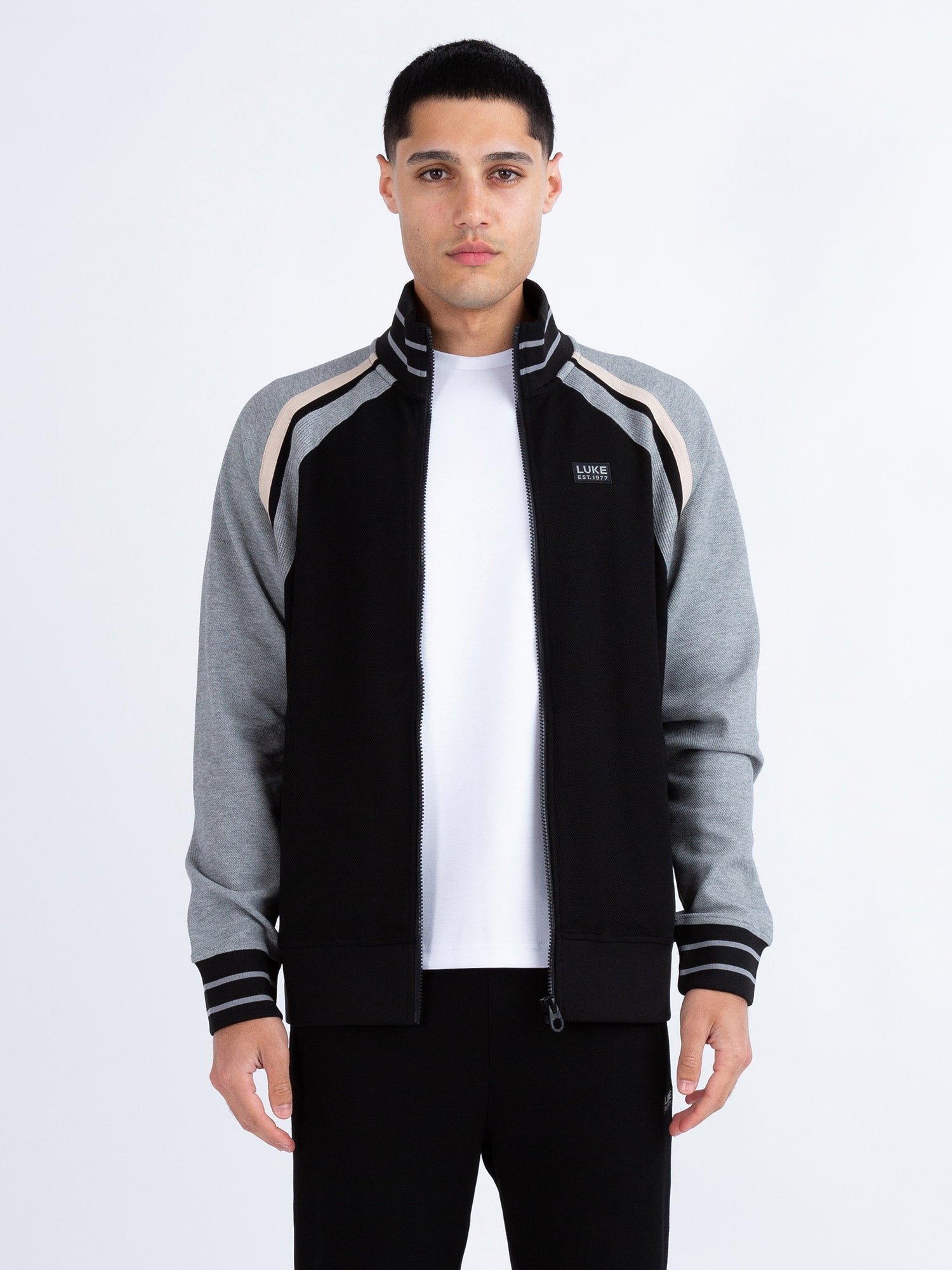 Luke Malone Zip Through Sweat - Black