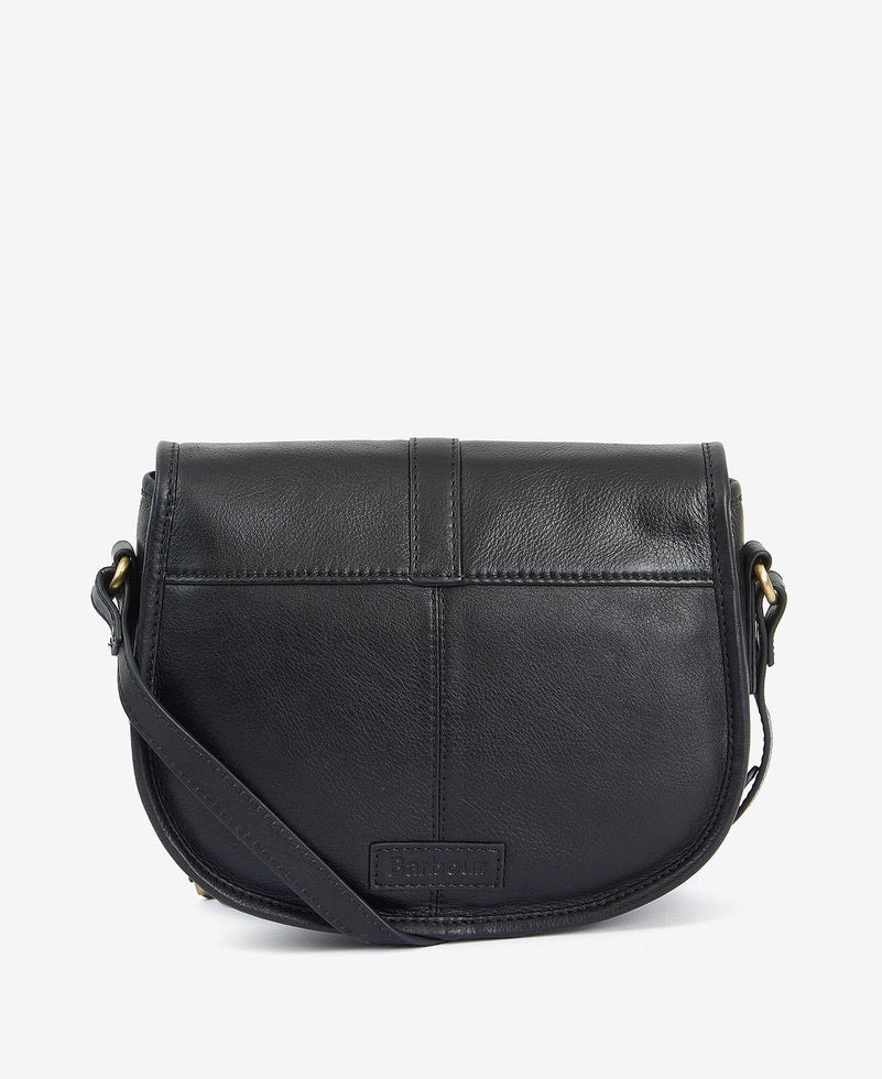 Barbour Laire Medium Leather Saddle Bag - Black