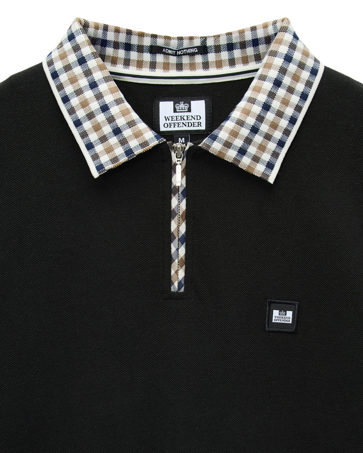 Weekend Offender Lachine Jaquard Rib Collar Polo Shirt - Black