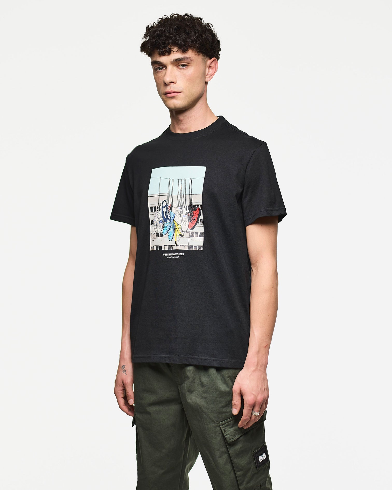 Weekend Offender Battle Lines Graphic T-Shirt - Black