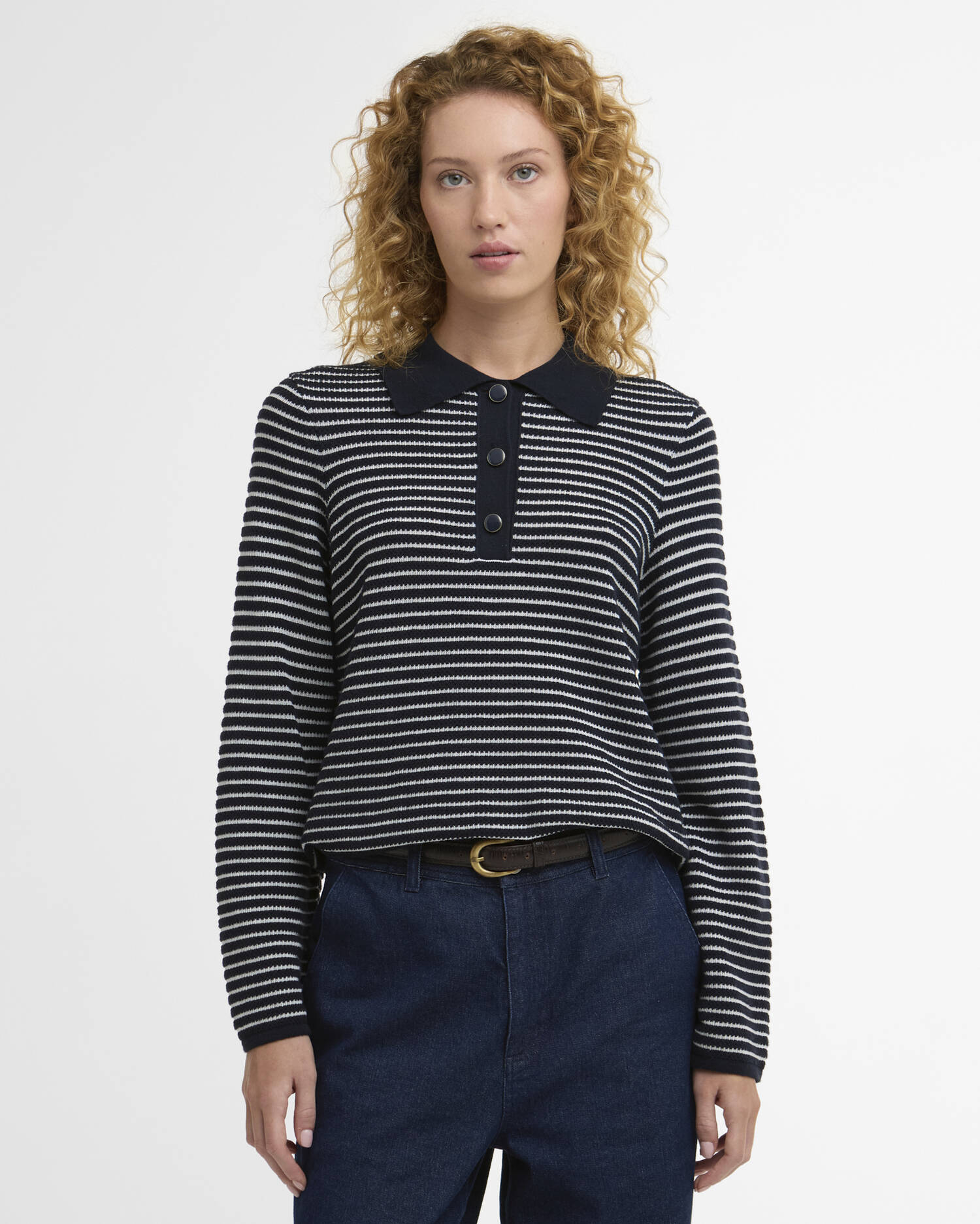 Barbour Inez Knitted Jumper - Dark Navy Stripe