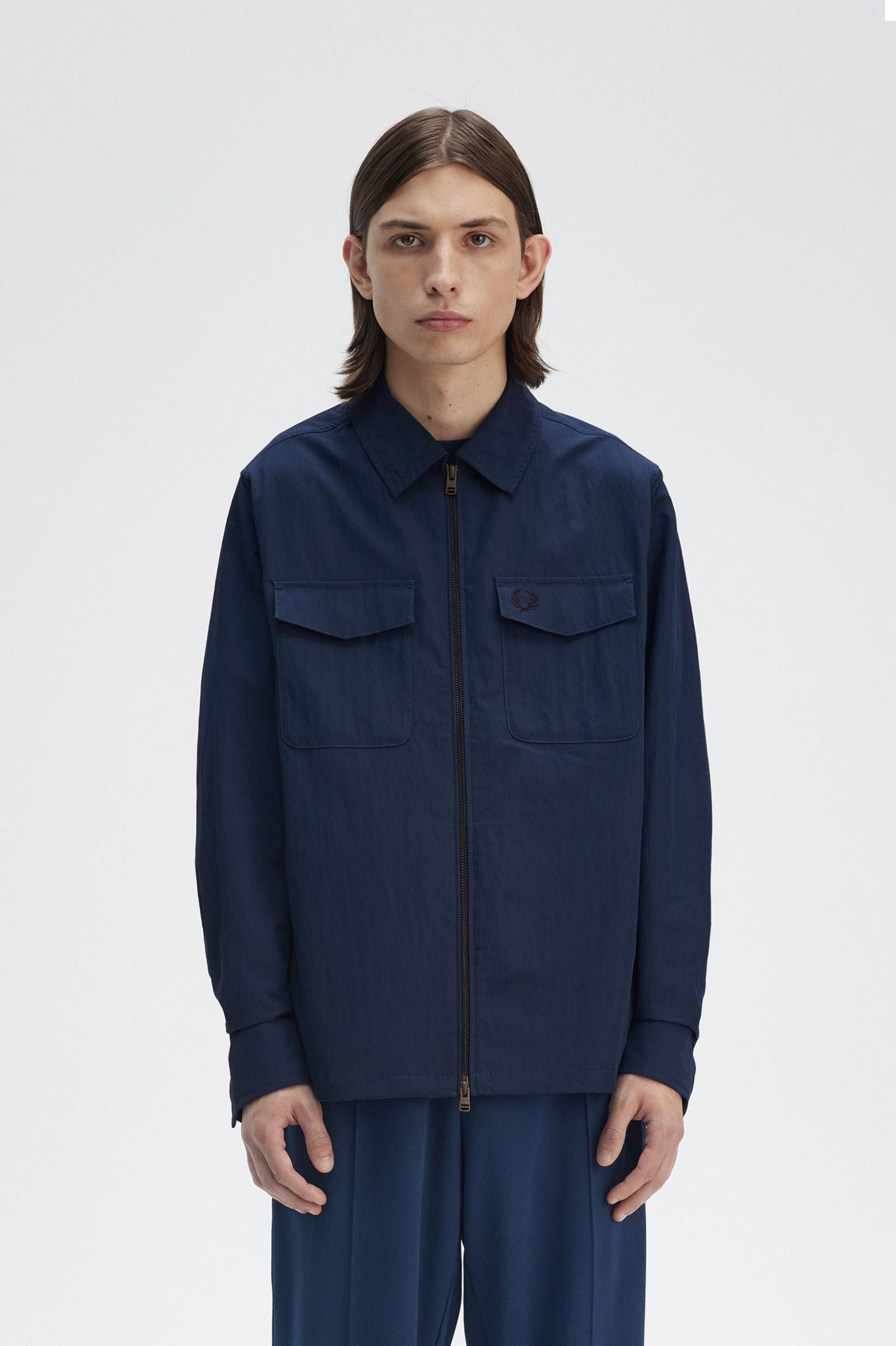 Fred Perry Zip Through Overshirt - Navy