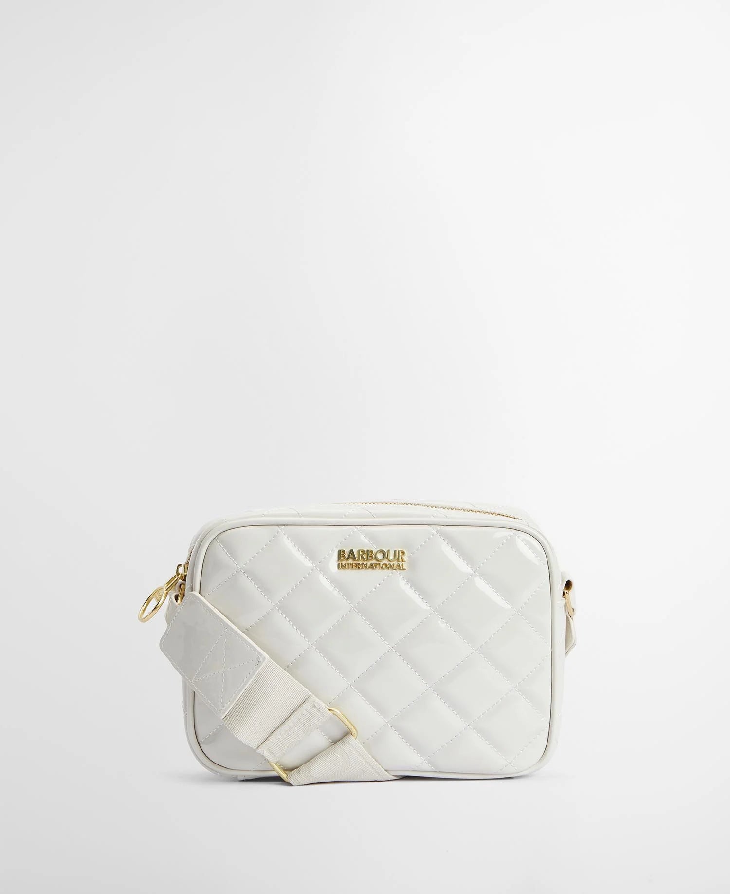Barbour International Quilted Sloane Crossbody Bag - Gloss Silver Birch