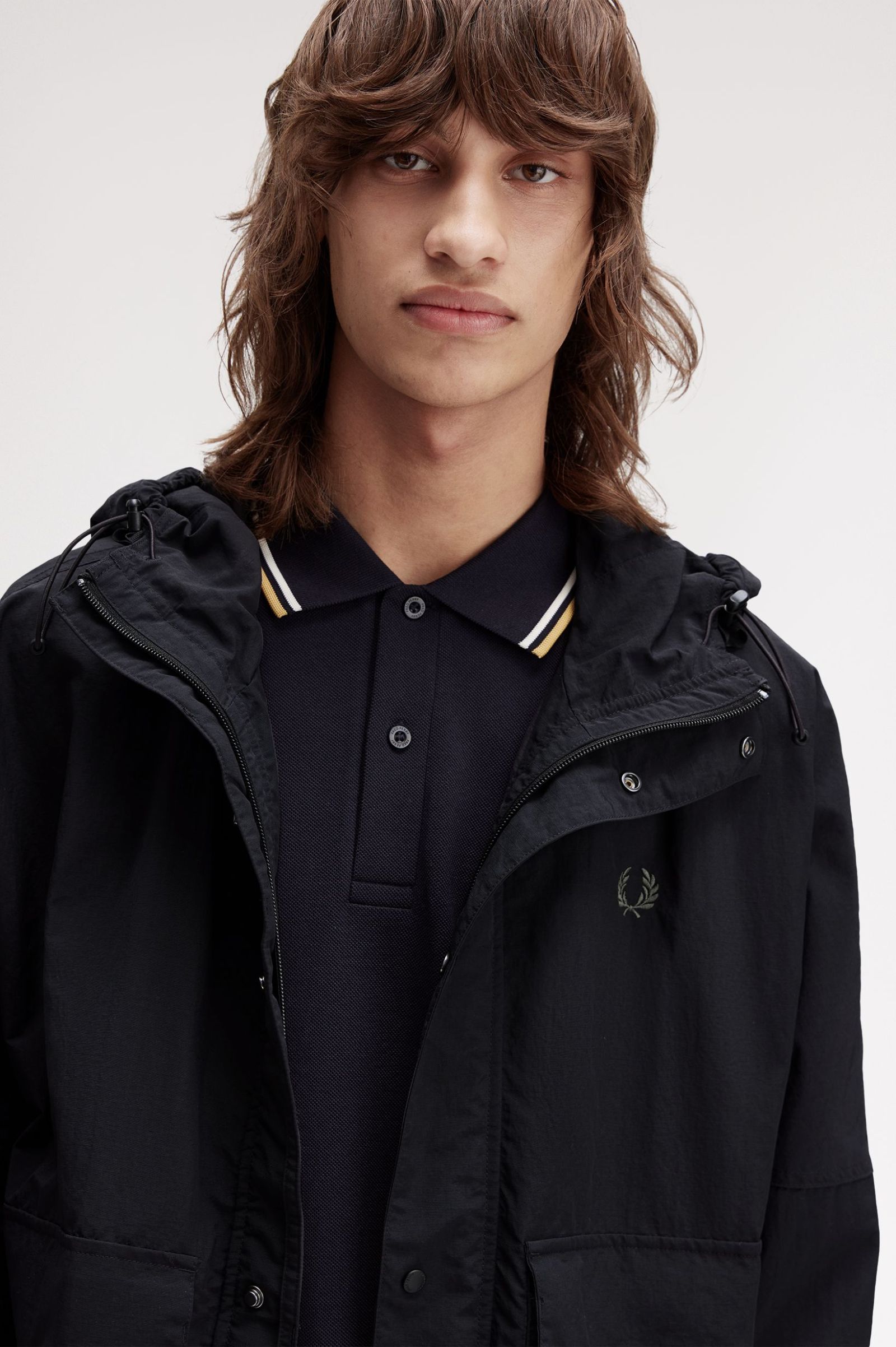 Fred Perry Cropped Ripstop Parka - Black